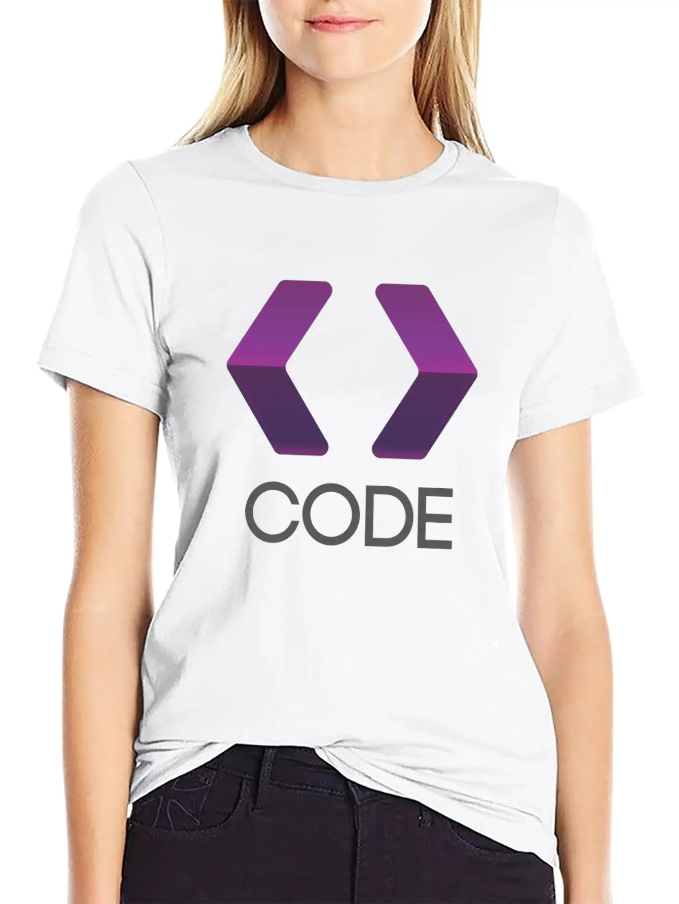 Purple Arrows Shape Code Lightweight Cotton T-Shirt – Daily Comfort Graphic Shirt