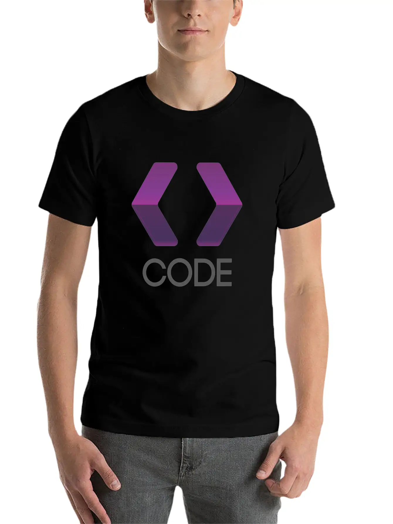 Purple Arrows Shape Code Lightweight Cotton T-Shirt – Daily Comfort Graphic Shirt