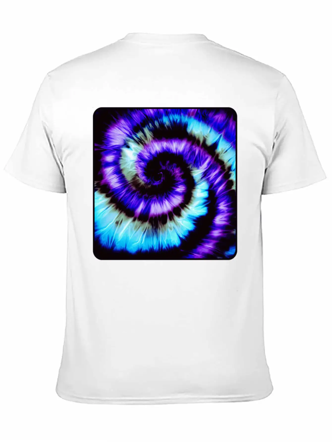 Purple, Blue & Black Tie Dye Spiral Lightweight Cotton T-Shirt – Daily Comfort Graphic Shirt