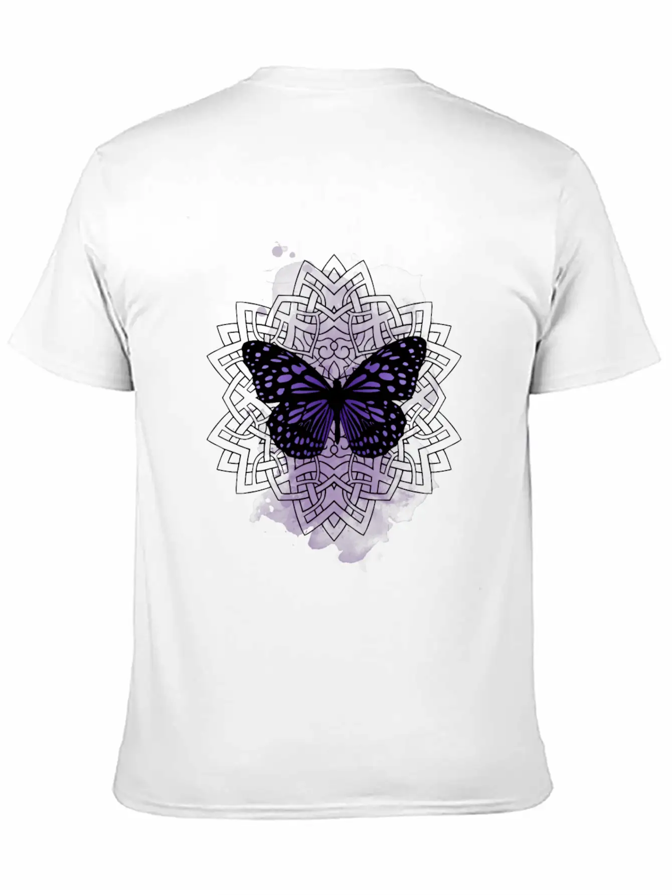 Purple Butterfly With Mandala Soft Cotton Short Sleeve Tee – Unisex Wardrobe Staple