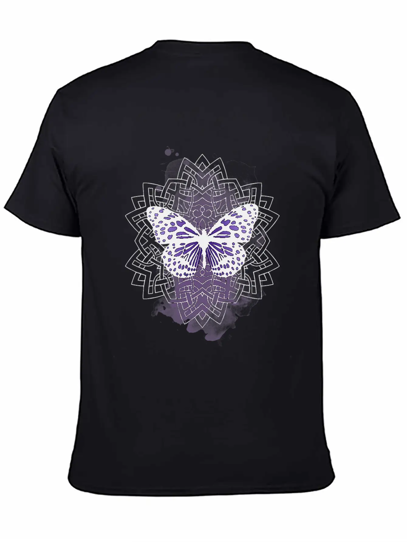 Purple Butterfly With Mandala Soft Cotton Short Sleeve Tee – Unisex Wardrobe Staple