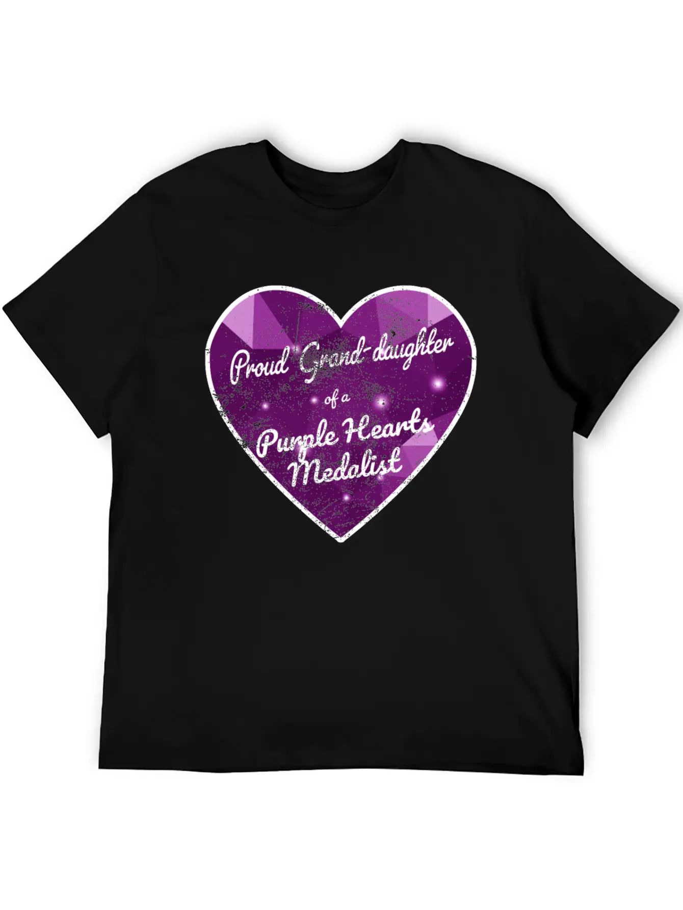 Purple Hearts War Veteran Proud Granddaughter Unisex Casual T-Shirt – Clean Design For Daily Comfort
