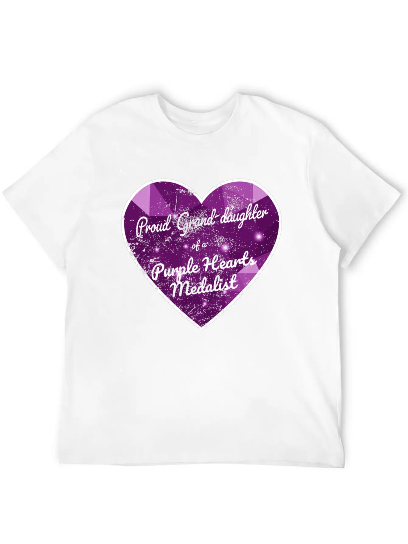 Purple Hearts War Veteran Proud Granddaughter Unisex Casual T-Shirt – Clean Design For Daily Comfort