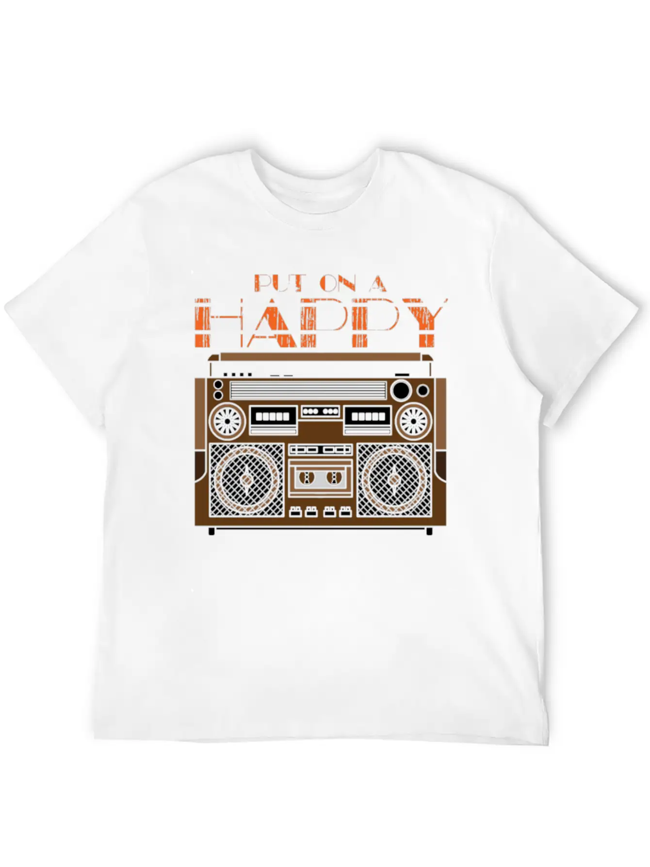 Put On A Happy Song Cassette Design Unisex Casual T-Shirt – Clean Design For Daily Comfort