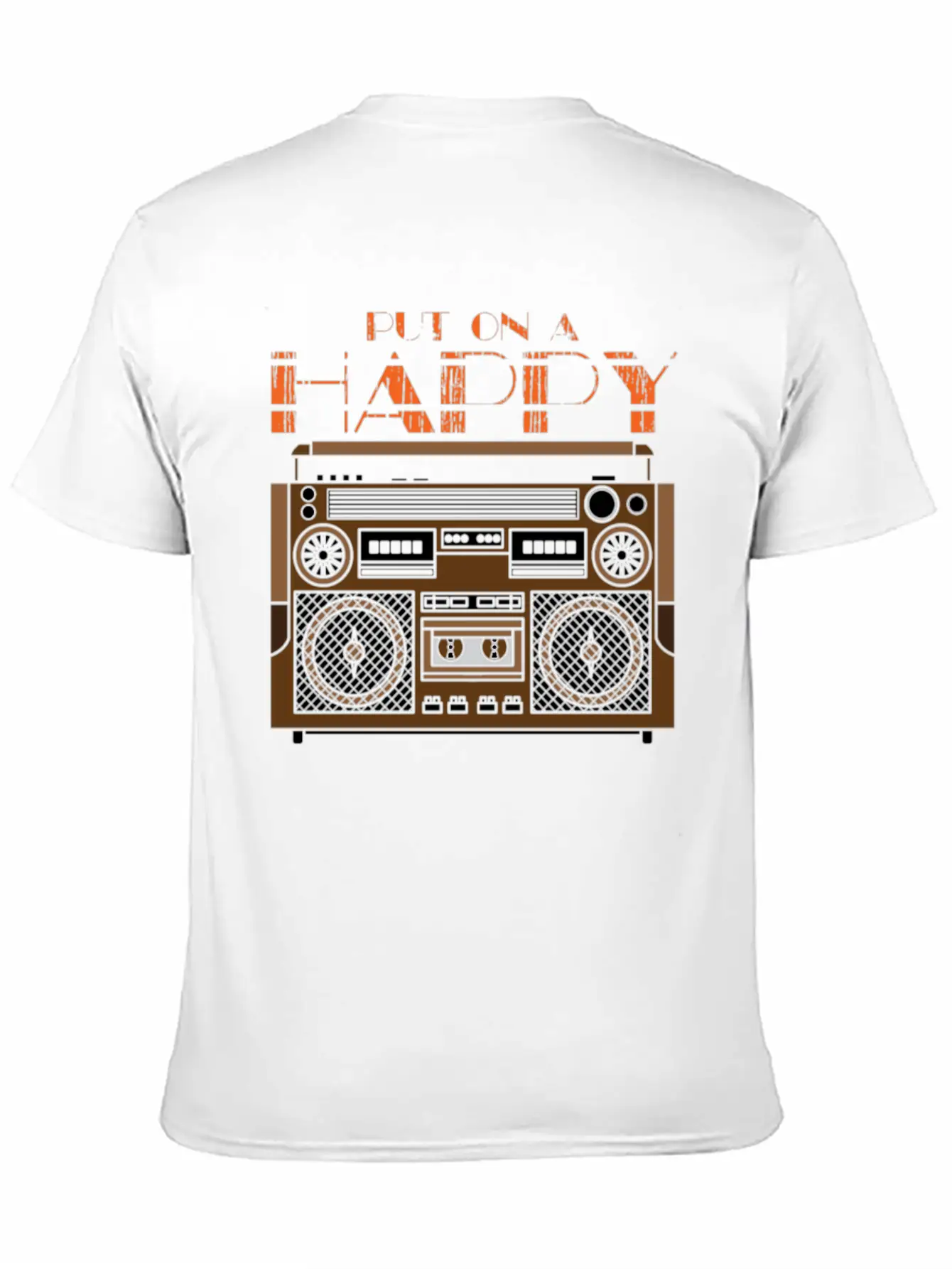 Put On A Happy Song Cassette Design Unisex Casual T-Shirt – Clean Design For Daily Comfort