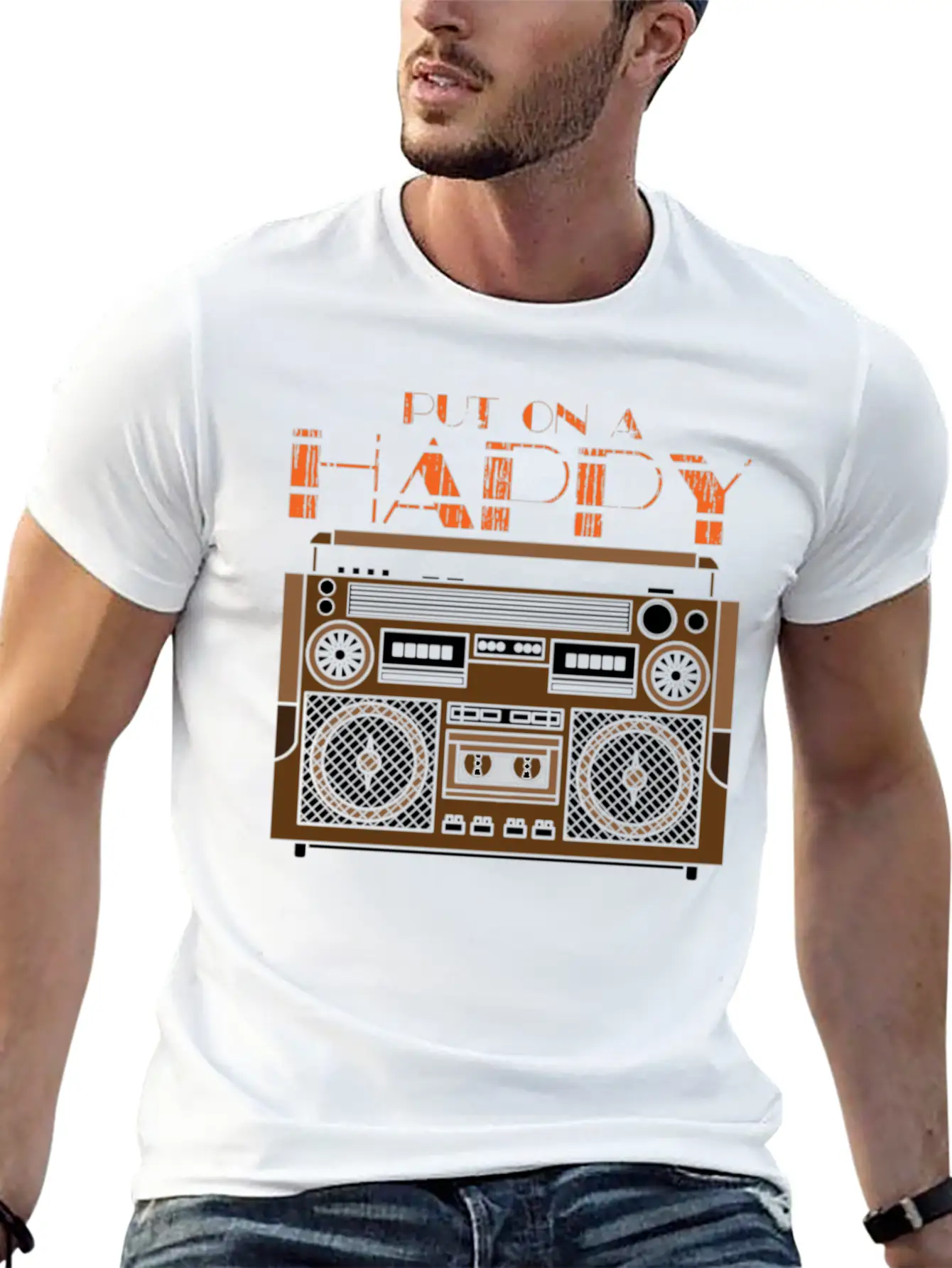 Put On A Happy Song Cassette Design Unisex Casual T-Shirt – Clean Design For Daily Comfort