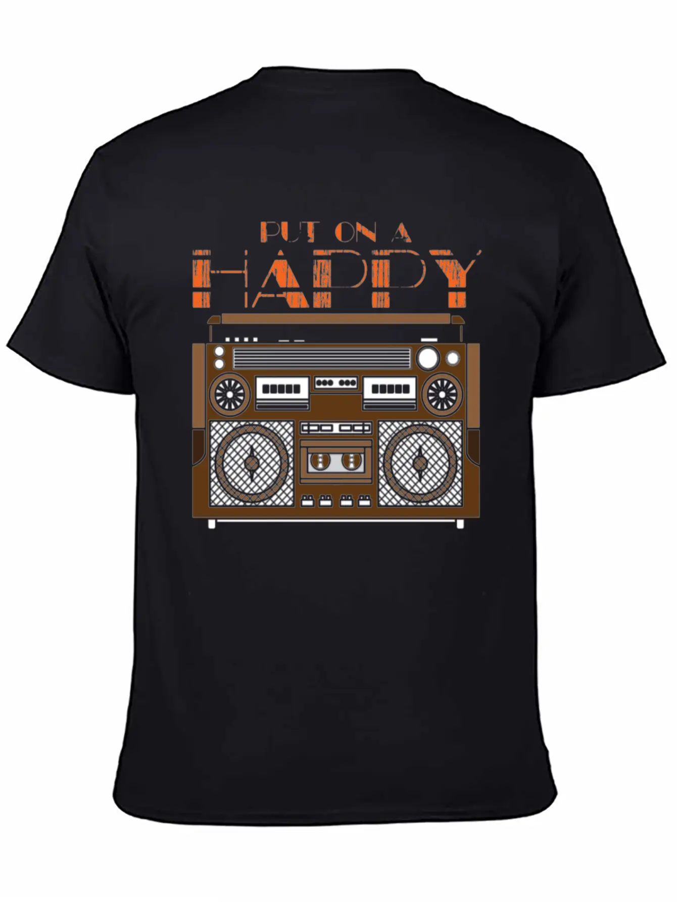 Put On A Happy Song Cassette Design Unisex Casual T-Shirt – Clean Design For Daily Comfort