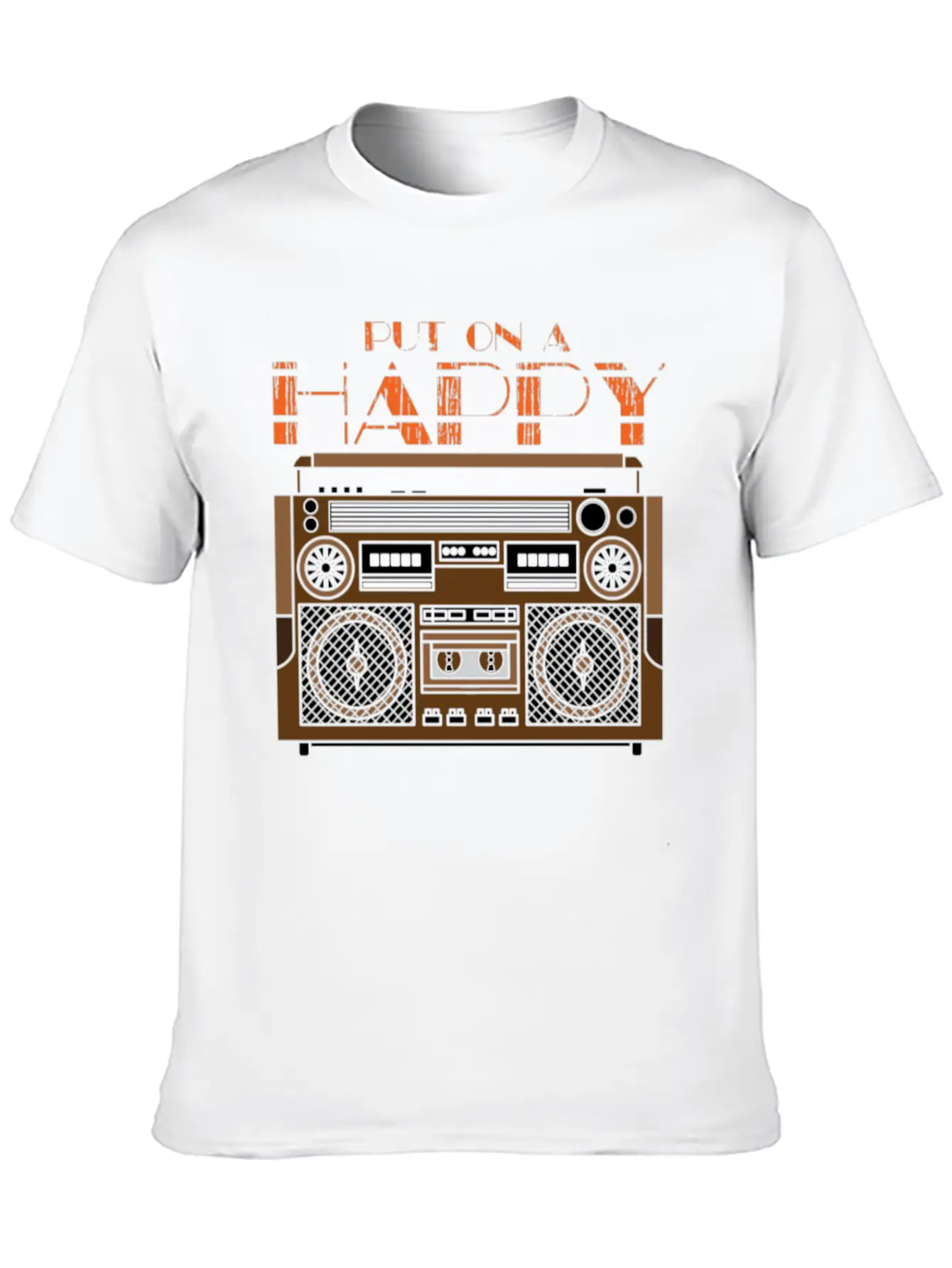 Put On A Happy Song Cassette Design Unisex Casual T-Shirt – Clean Design For Daily Comfort