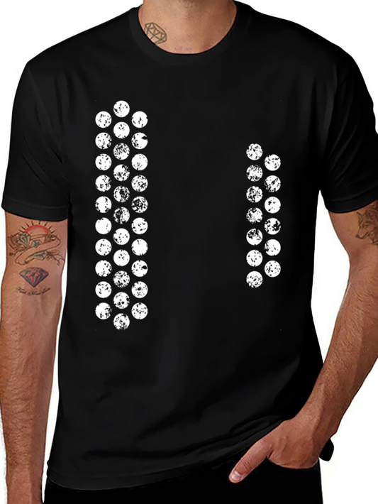 Unique Graphic Black T-Shirt - Lunar Phases