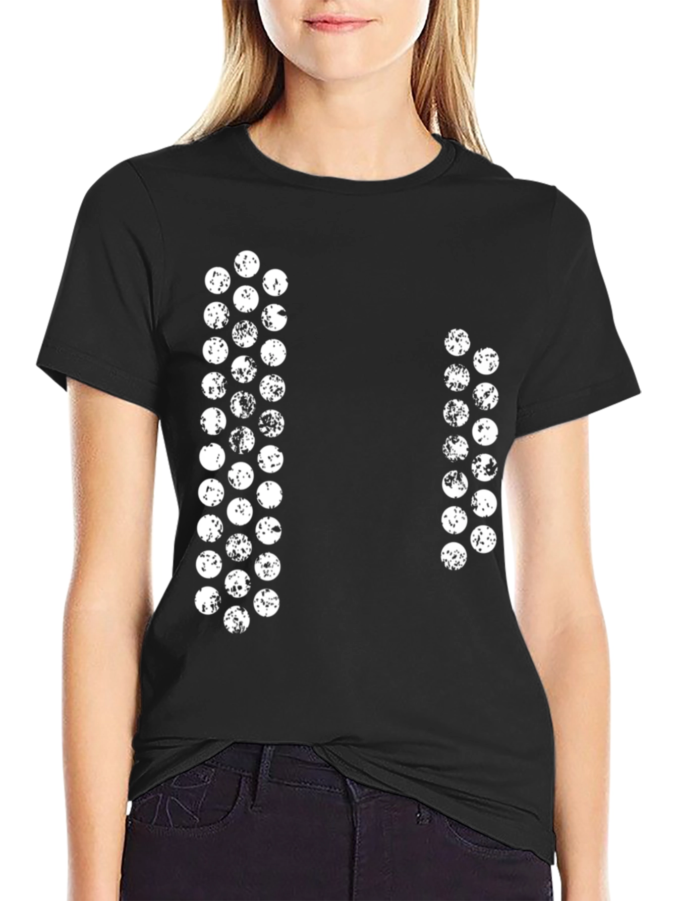 Unique Graphic Black T-Shirt - Lunar Phases