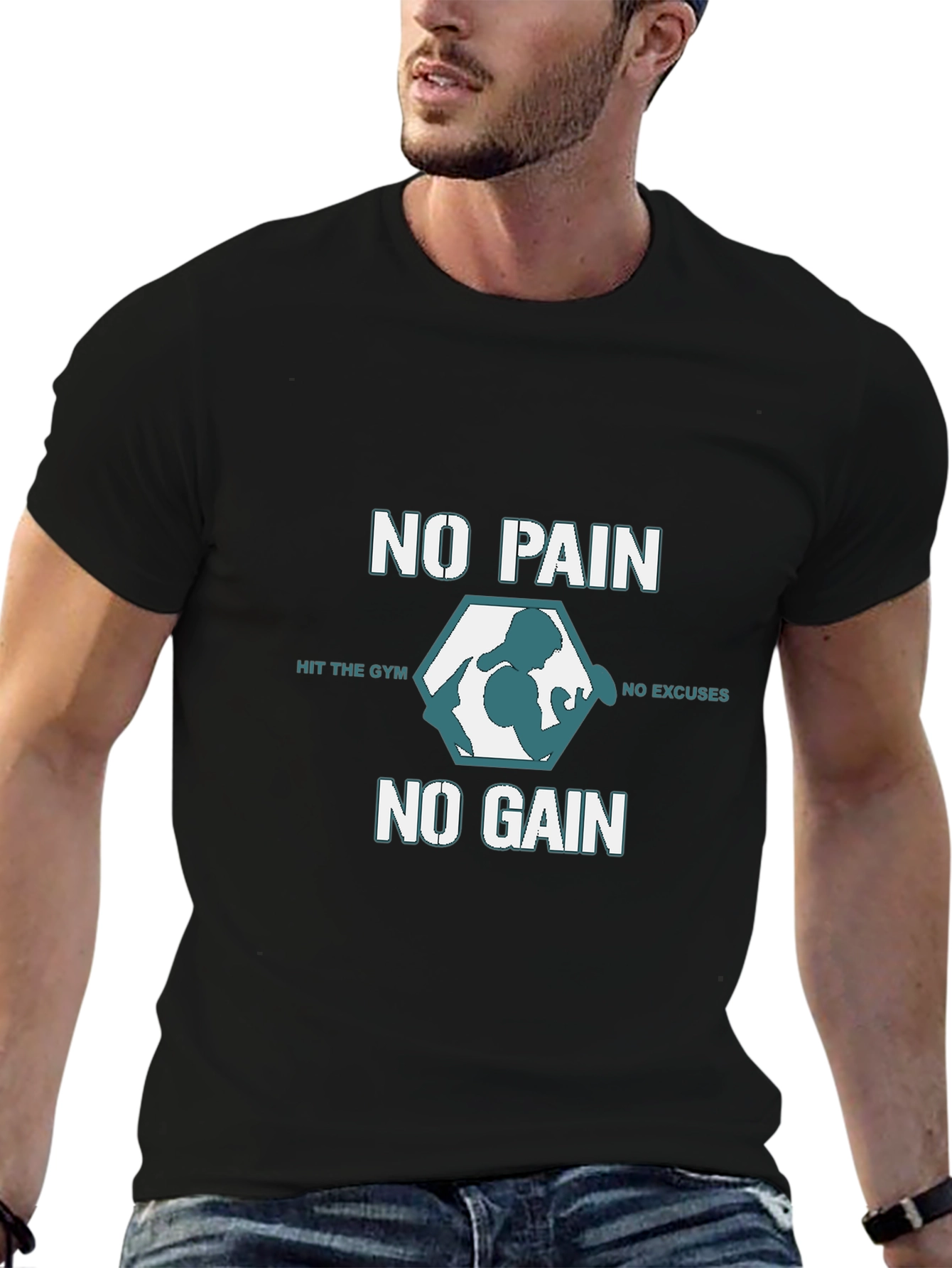 No Pain No Gain Gym T-Shirt - Black