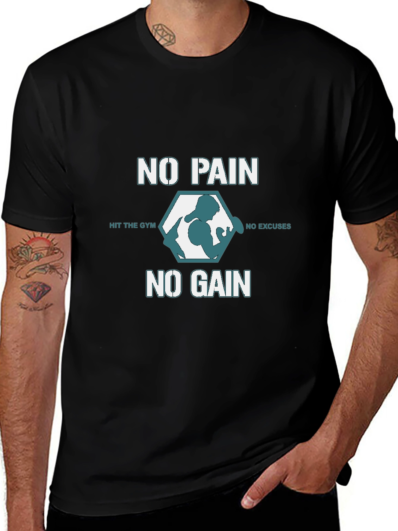No Pain No Gain Gym T-Shirt - Black