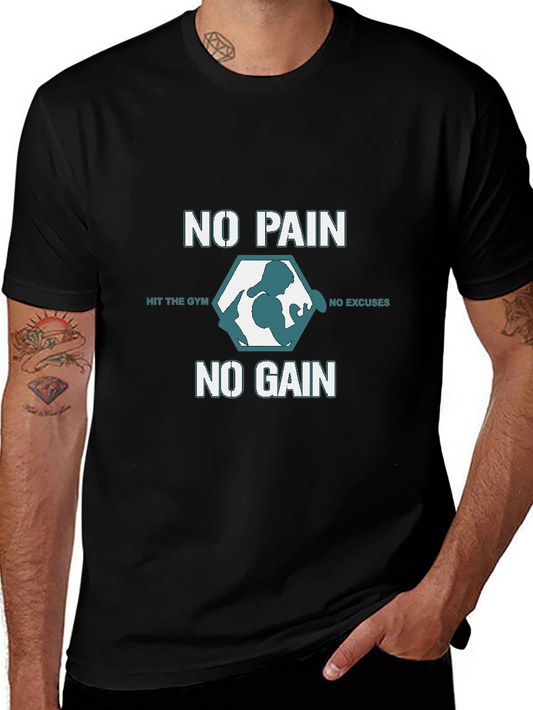 No Pain No Gain Gym T-Shirt - Black