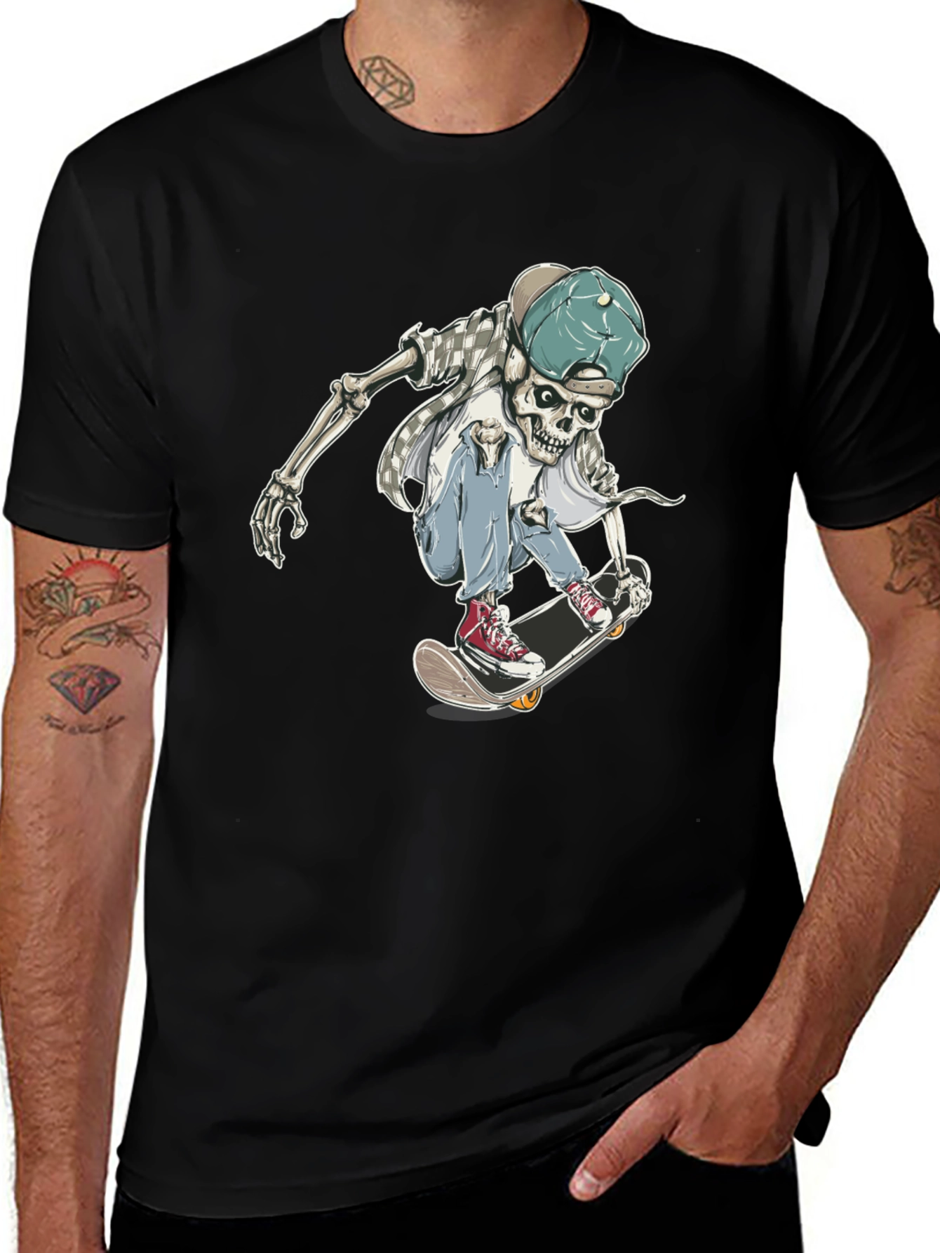 Skateboarding Skeleton Graphic Tee