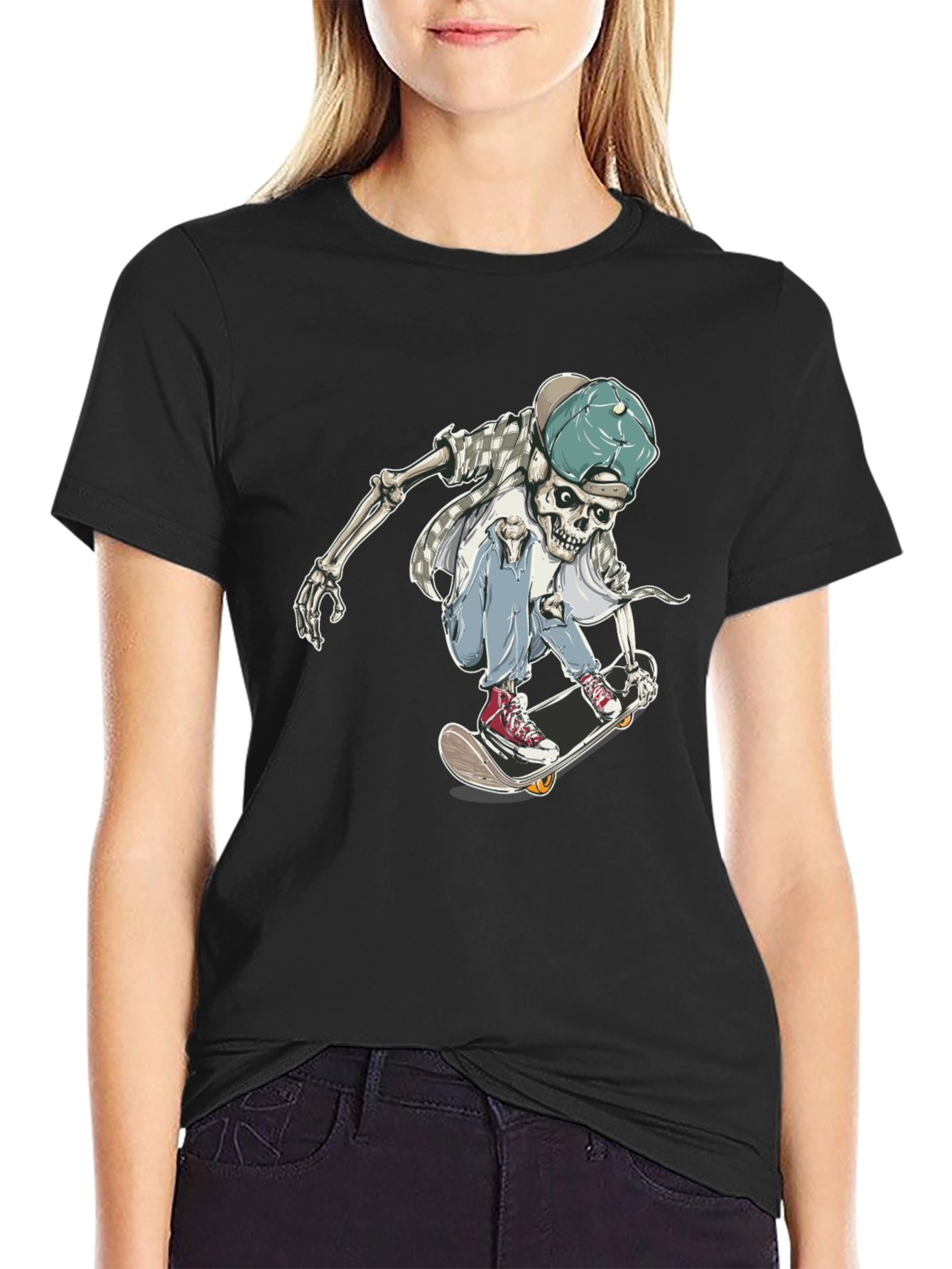 Skateboarding Skeleton Graphic Tee