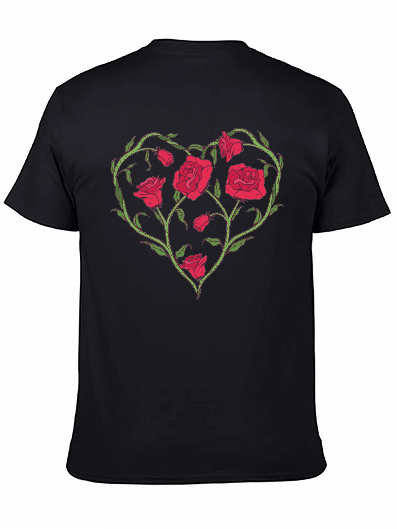 Rose Heart Graphic T-Shirt - Unique Floral Design