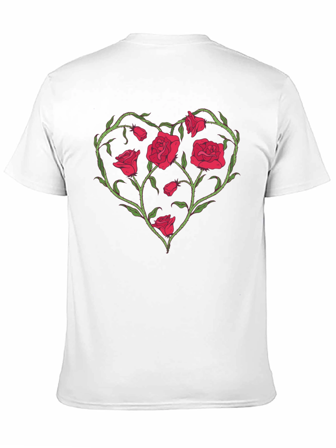 Rose Heart Graphic T-Shirt - Unique Floral Design