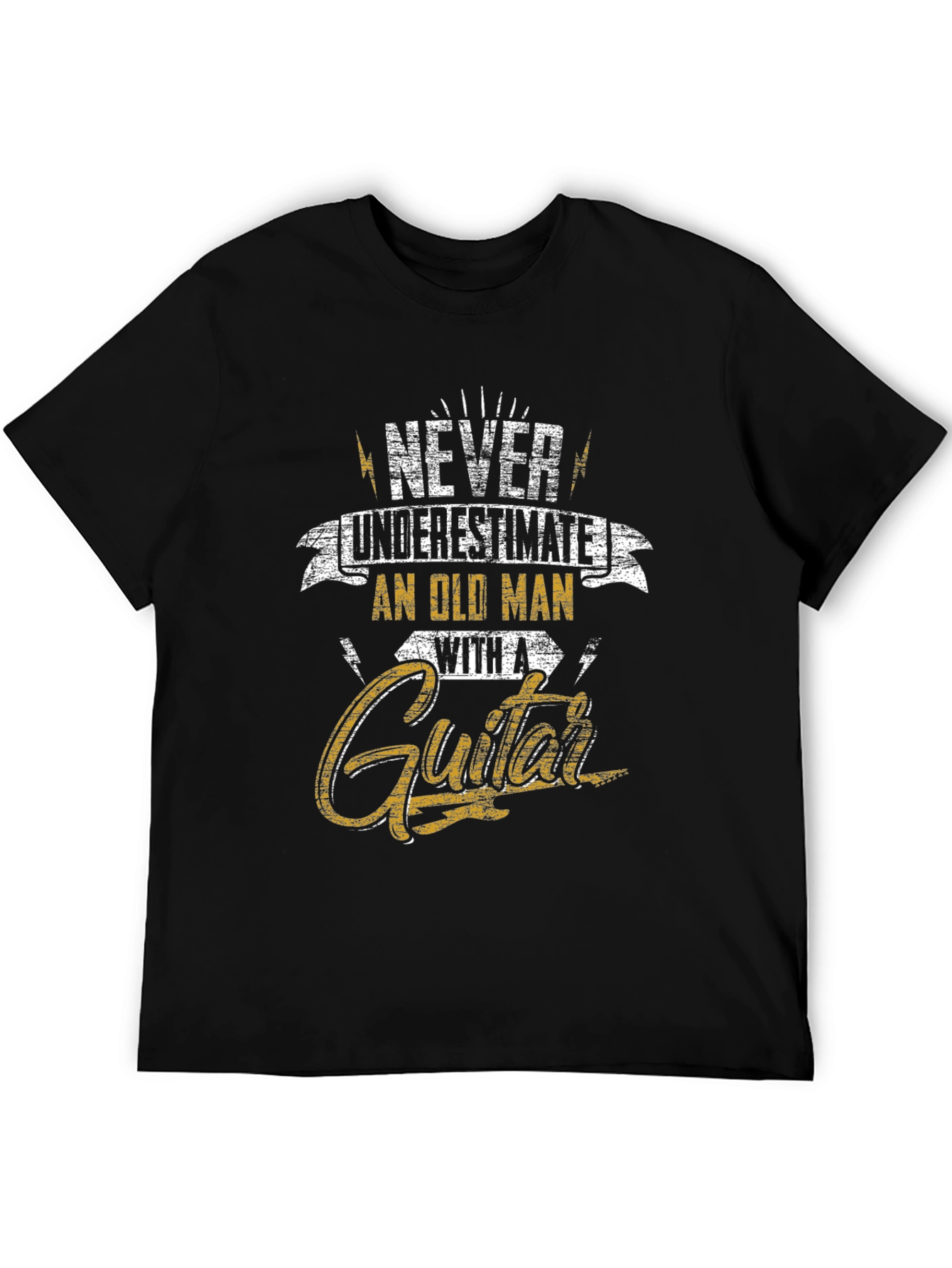 Never Underestimate Old Man Guitar T-Shirt