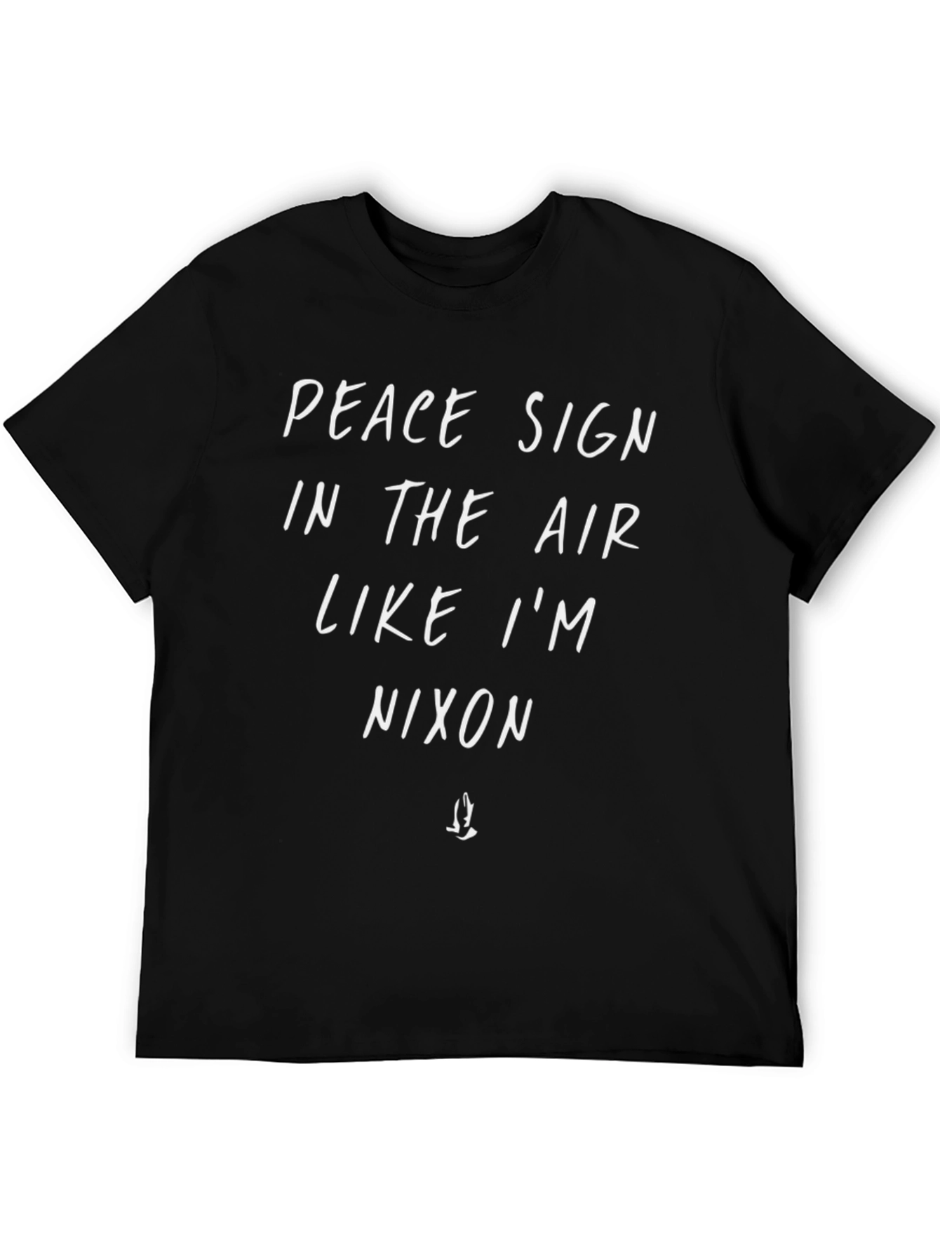 Peace Sign Nixon Black Graphic T-Shirt