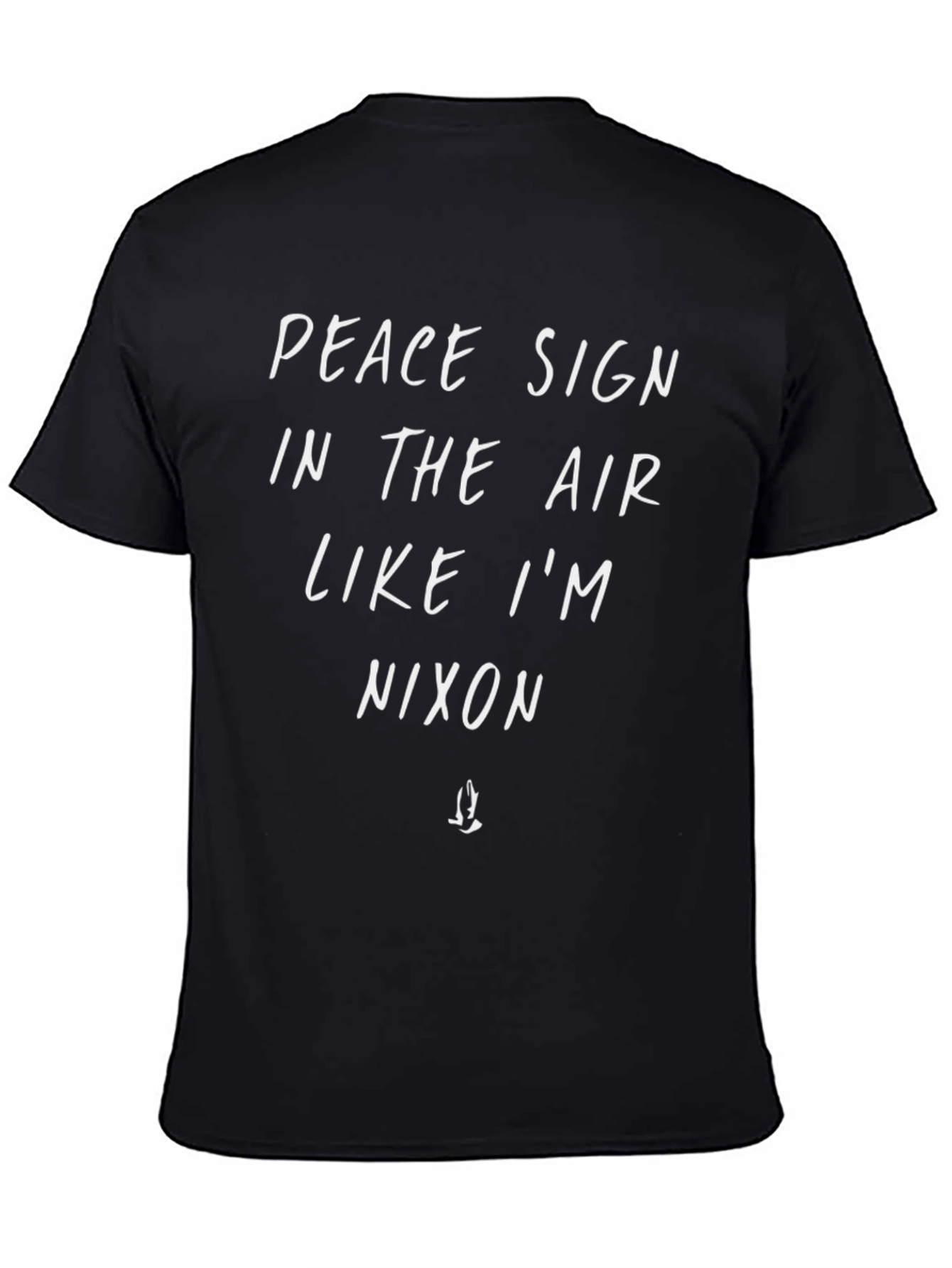 Peace Sign Nixon Black Graphic T-Shirt