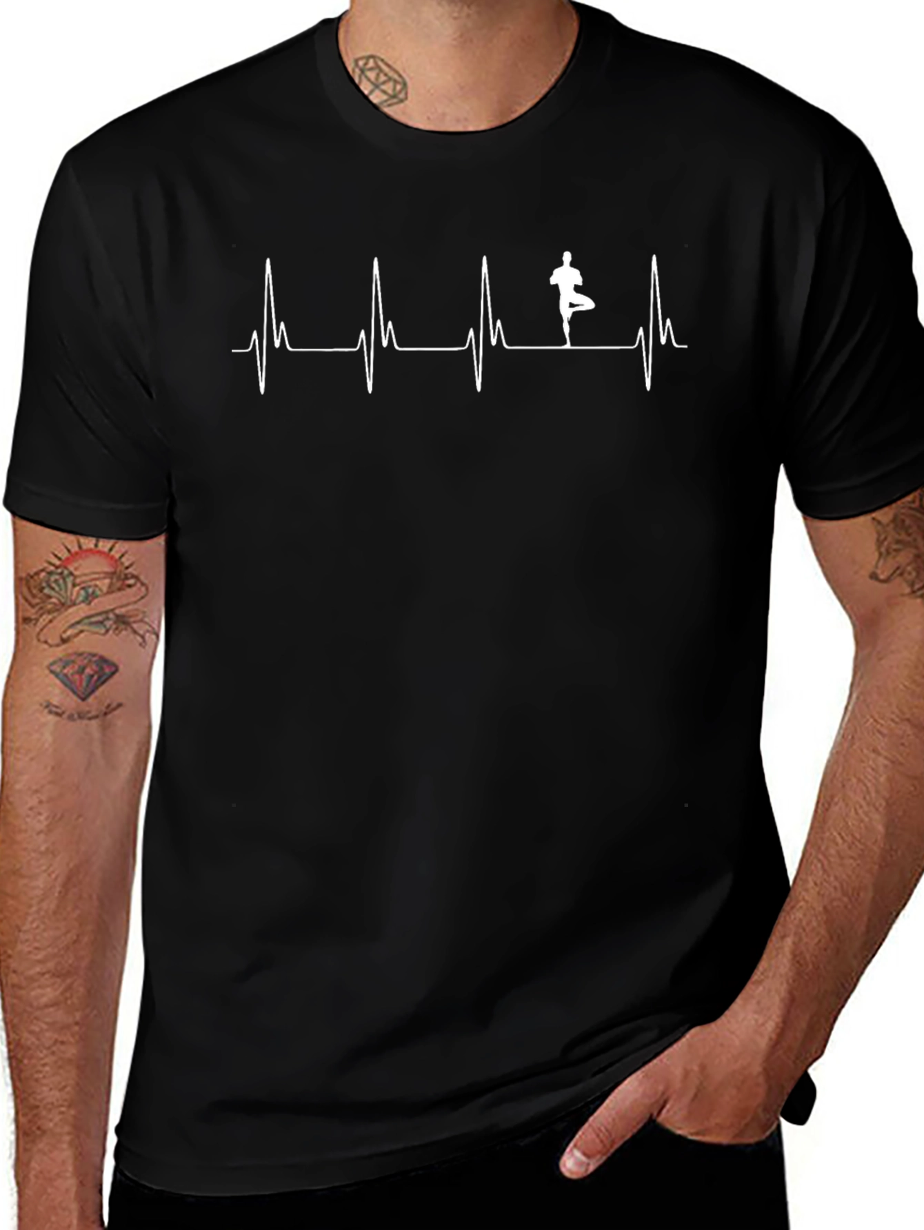 Yoga Heartbeat T-Shirt - Tree Pose Graphic Tee