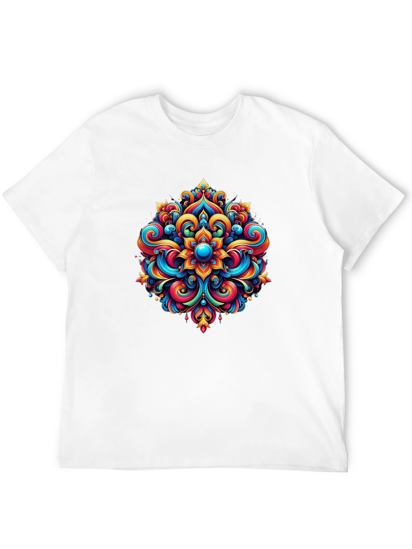 Vibrant Mandala Graphic Tee - Stylish Black T-Shirt