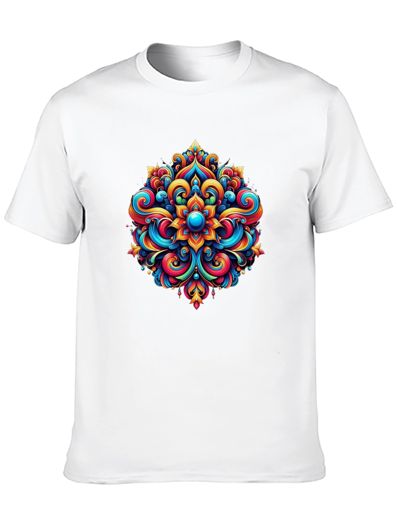 Vibrant Mandala Graphic Tee - Stylish Black T-Shirt
