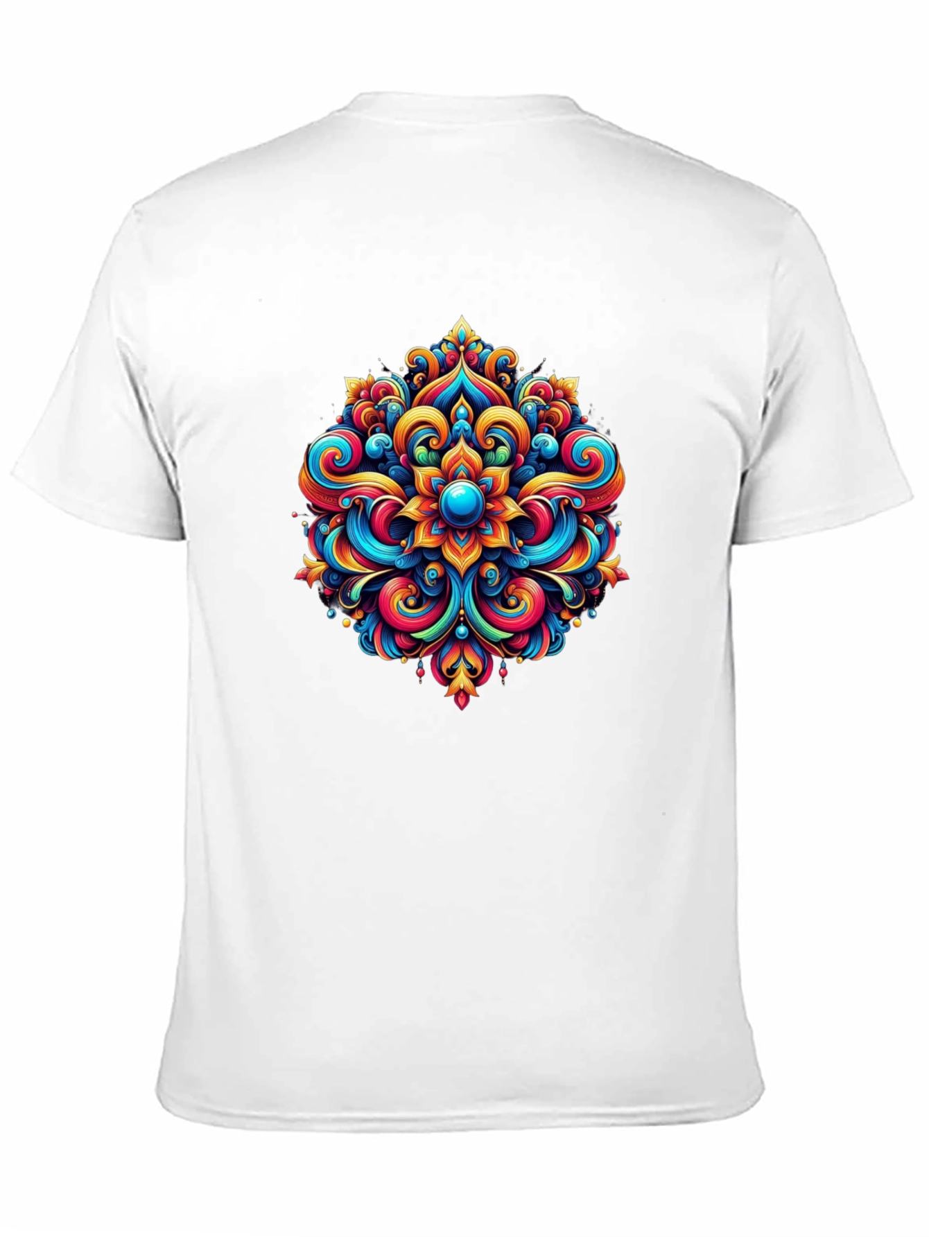 Vibrant Mandala Graphic Tee - Stylish Black T-Shirt