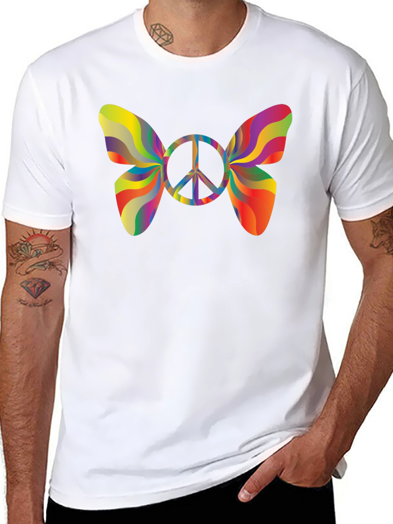 Peace Butterfly T-Shirt - Groovy Retro Style