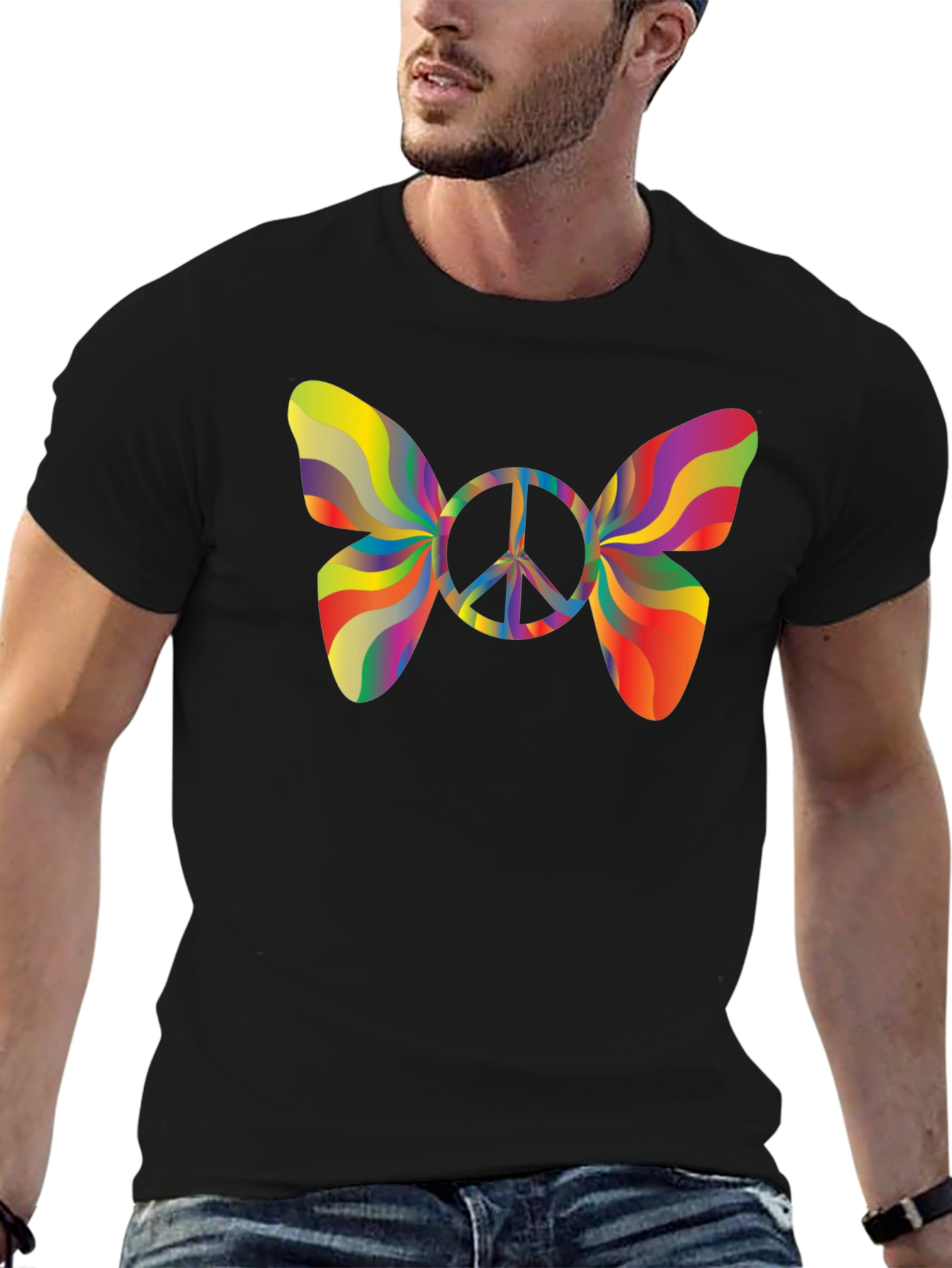 Peace Butterfly T-Shirt - Groovy Retro Style