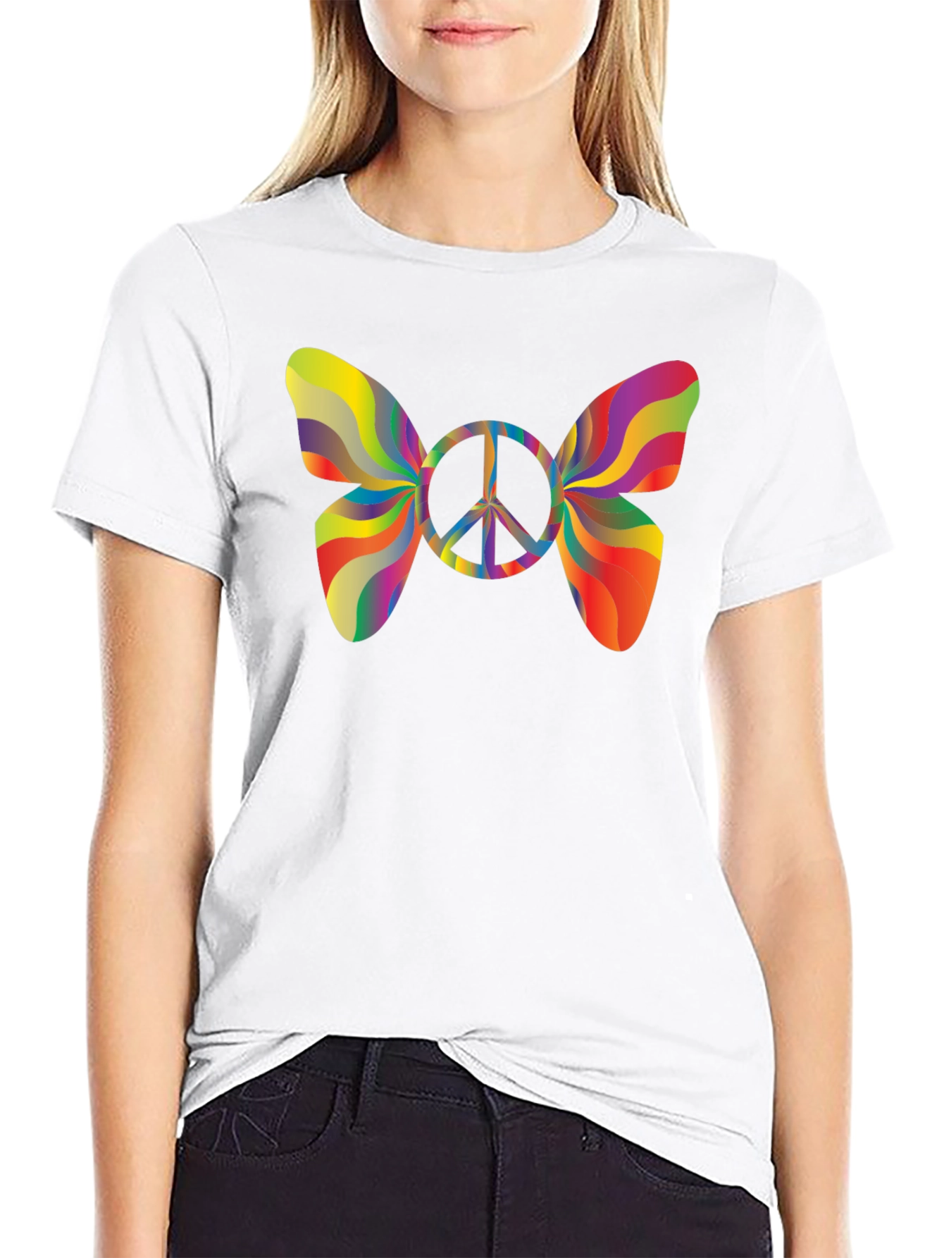 Peace Butterfly T-Shirt - Groovy Retro Style