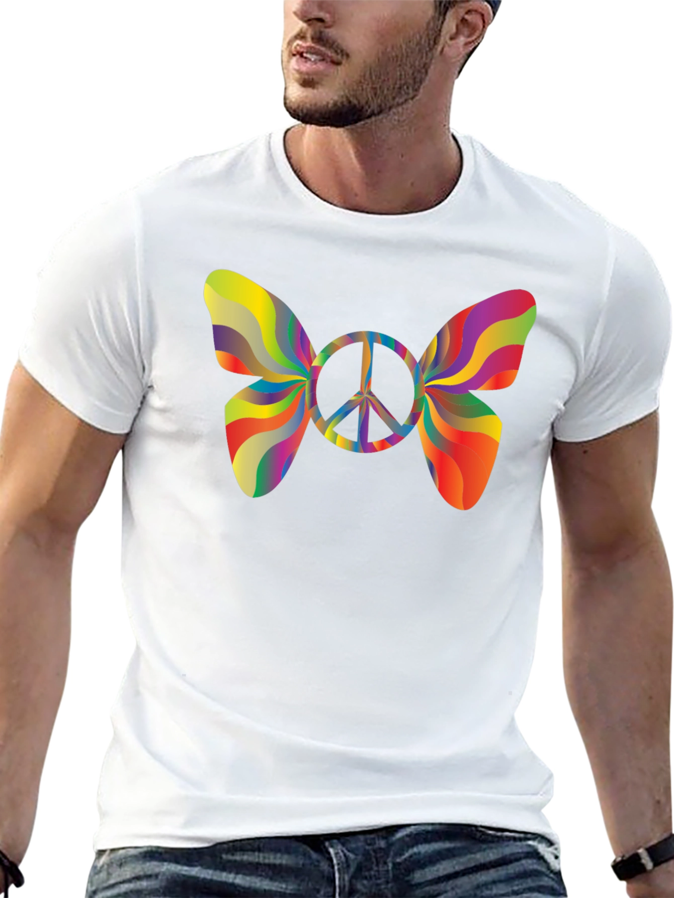 Peace Butterfly T-Shirt - Groovy Retro Style