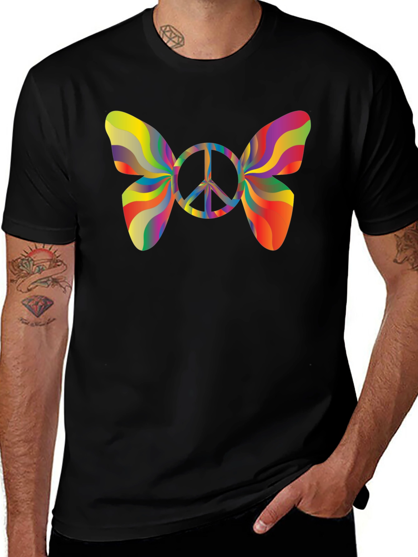 Peace Butterfly T-Shirt - Groovy Retro Style