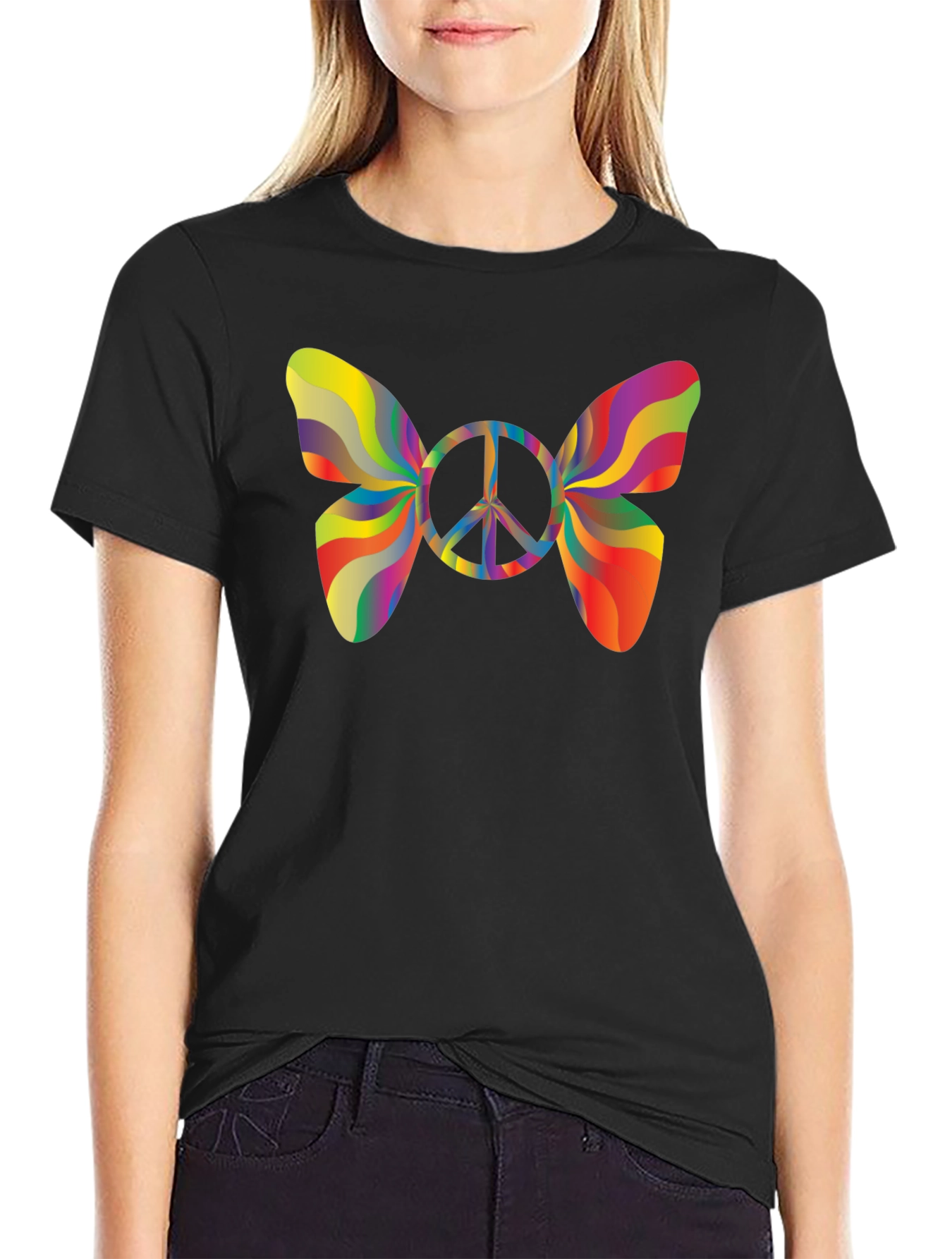 Peace Butterfly T-Shirt - Groovy Retro Style