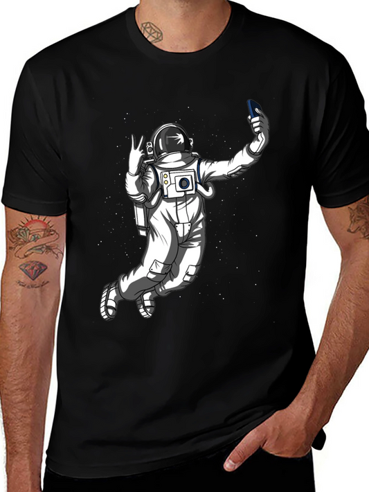 Astronaut Selfie Graphic Tee - Space Adventure
