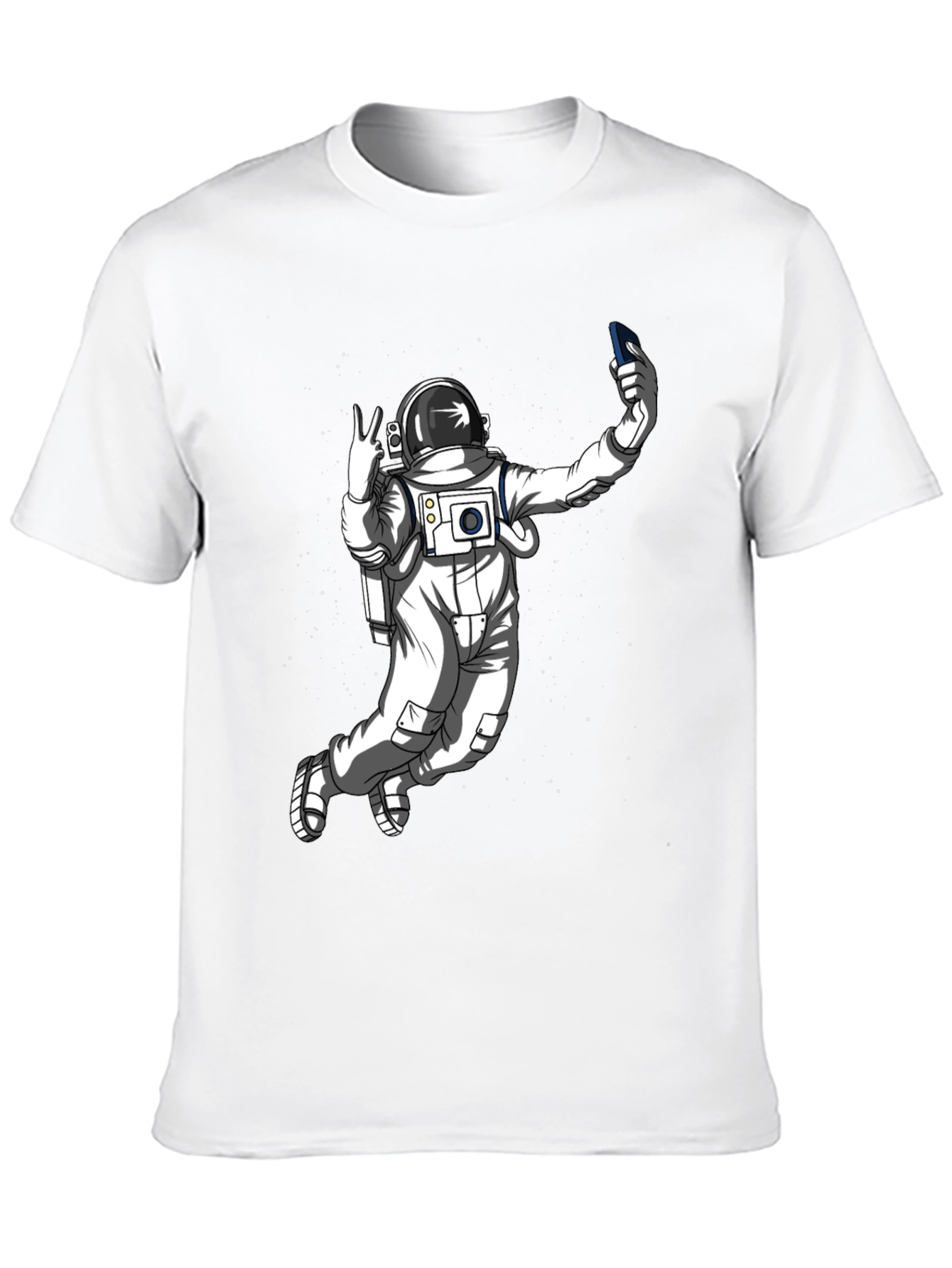 Astronaut Selfie Graphic Tee - Space Adventure