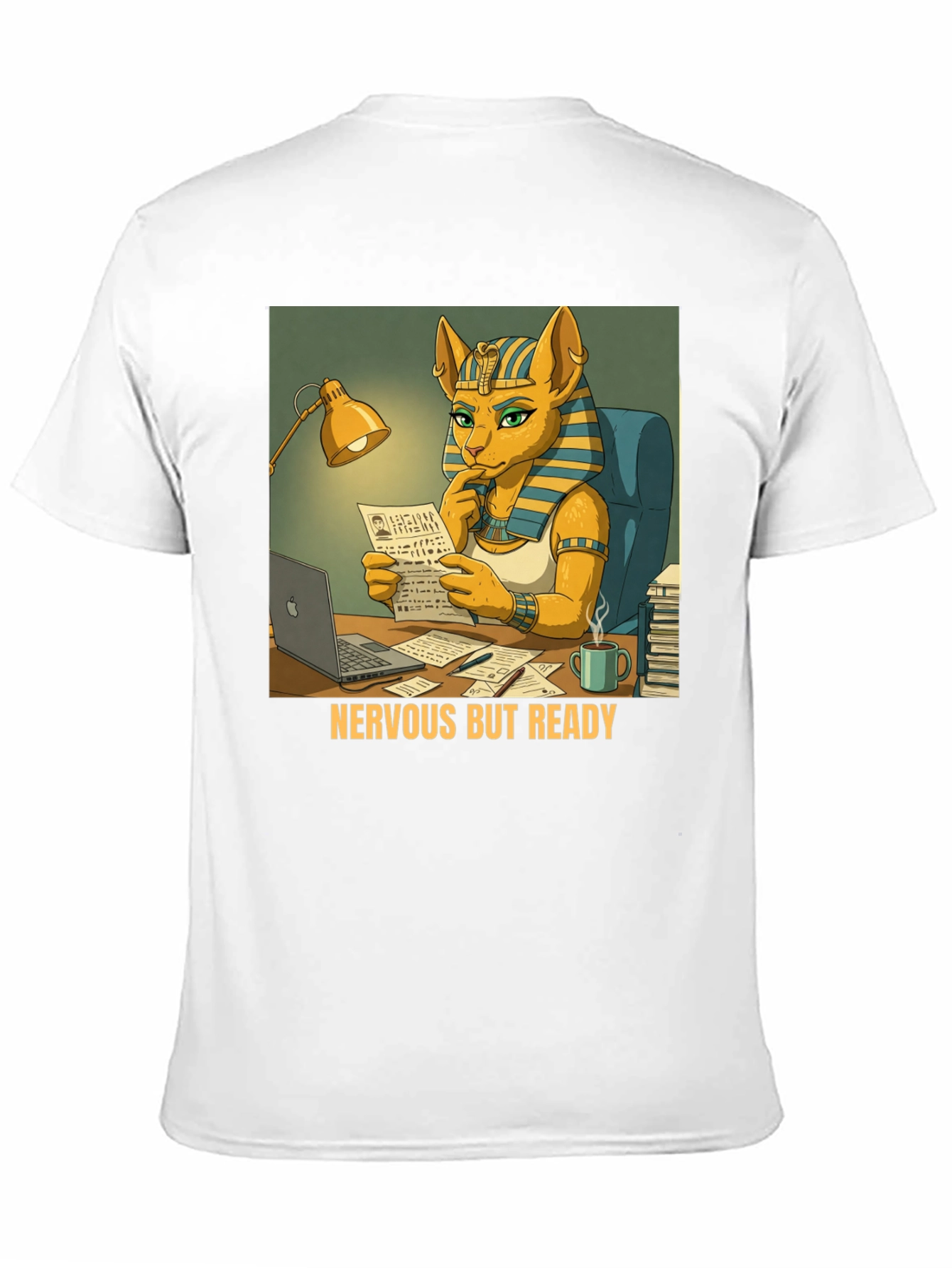 Nervous But Ready Cat Pharaoh T-Shirt