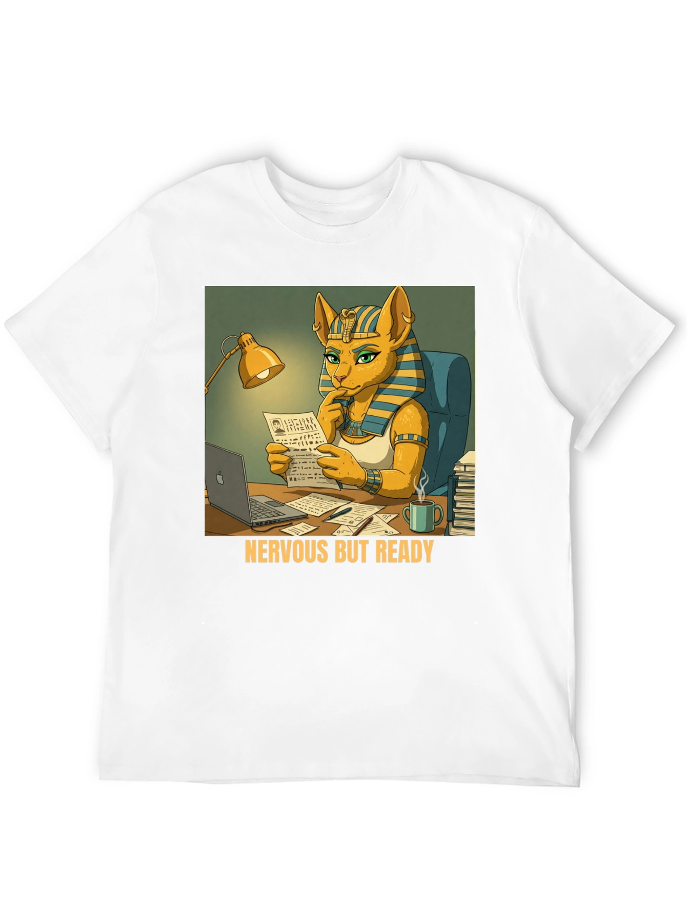 Nervous But Ready Cat Pharaoh T-Shirt