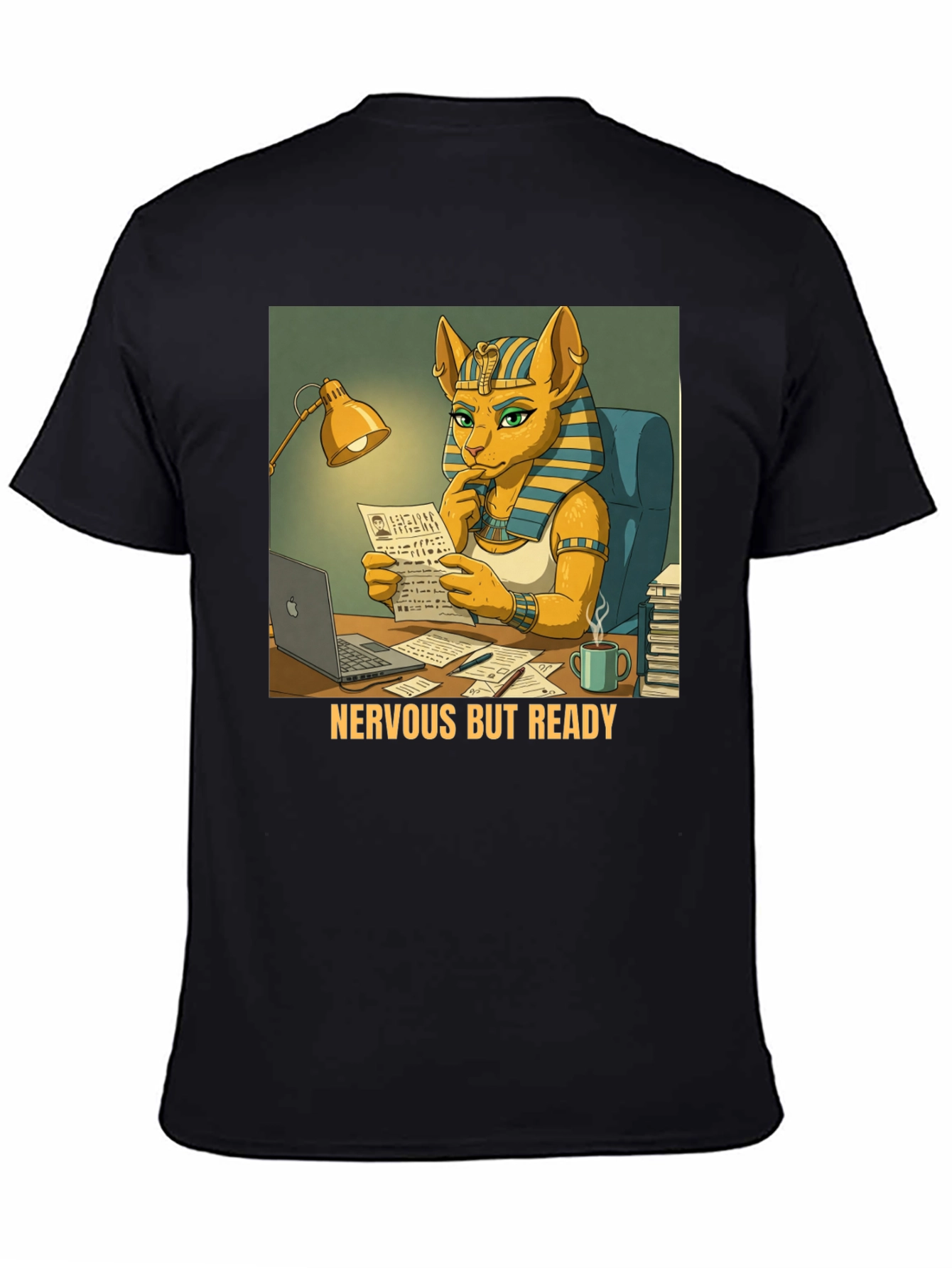 Nervous But Ready Cat Pharaoh T-Shirt