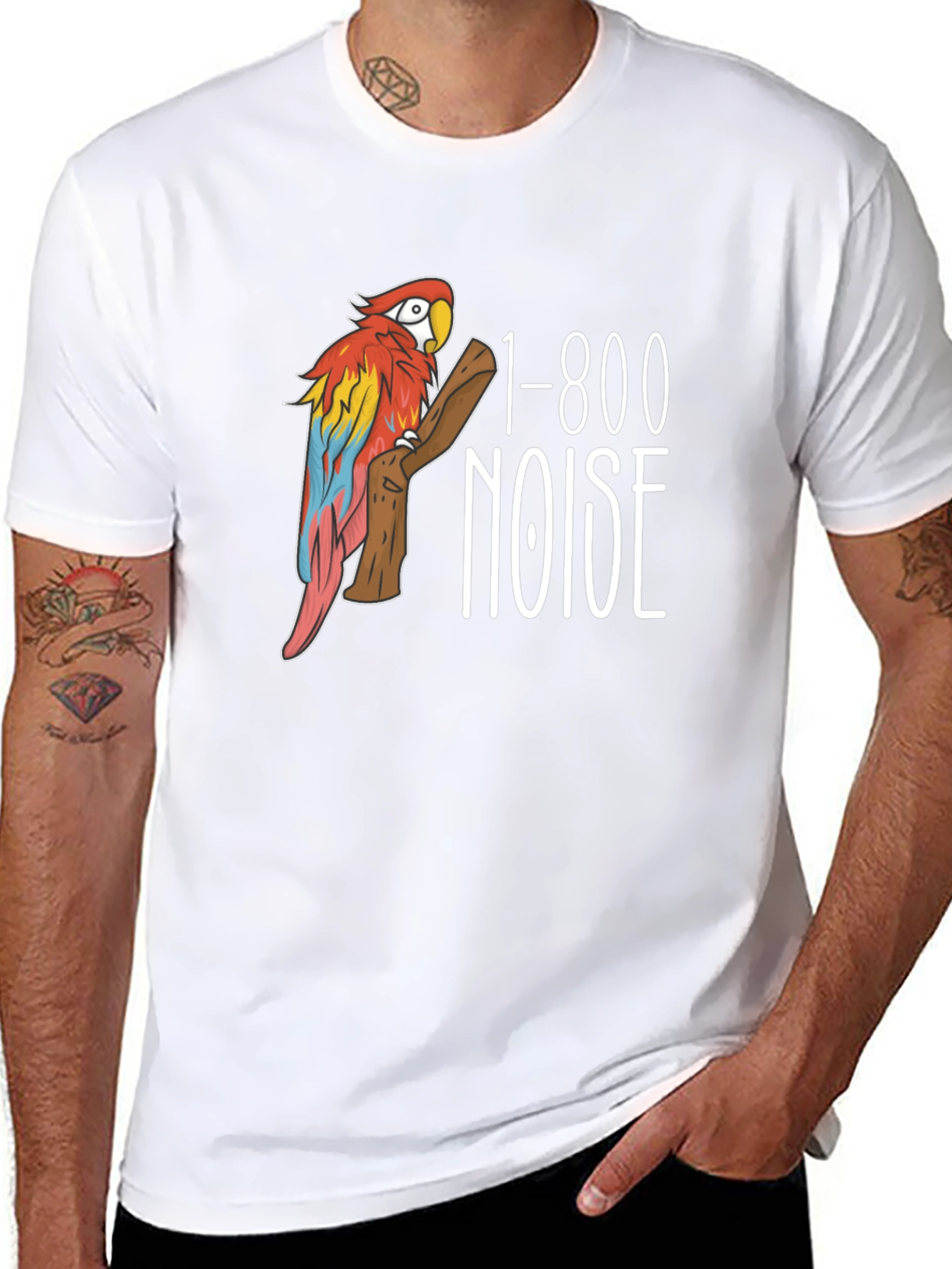 1-800 Noise Parrot Graphic T-Shirt