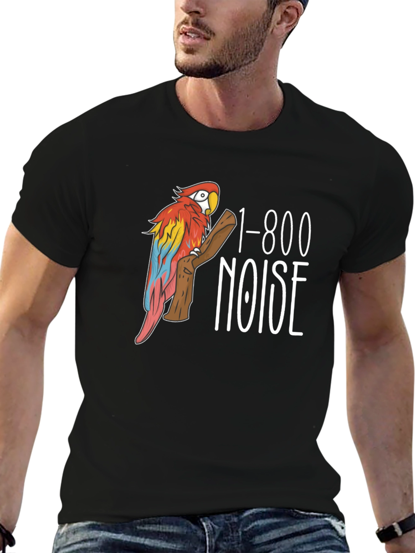1-800 Noise Parrot Graphic T-Shirt