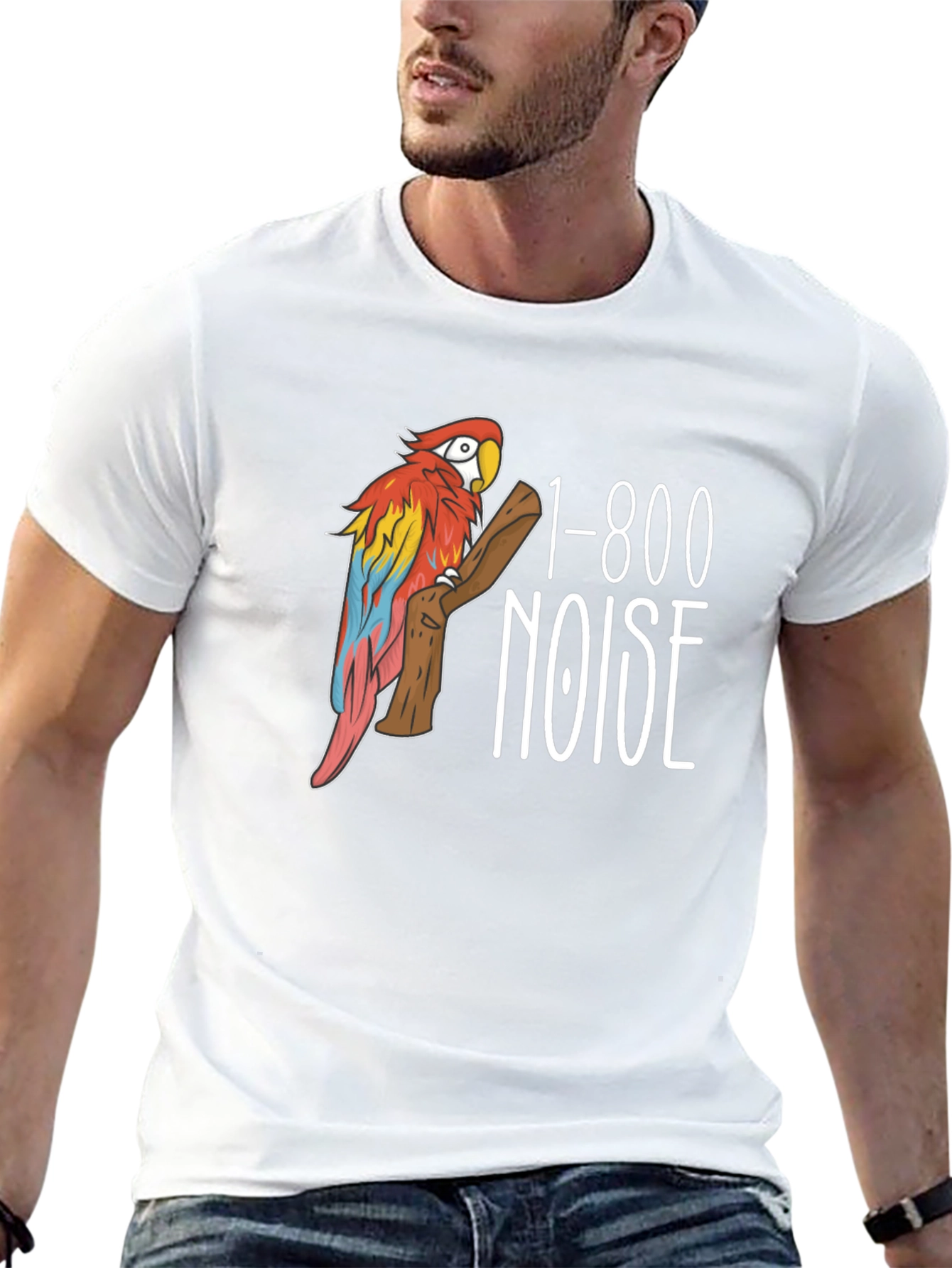 1-800 Noise Parrot Graphic T-Shirt