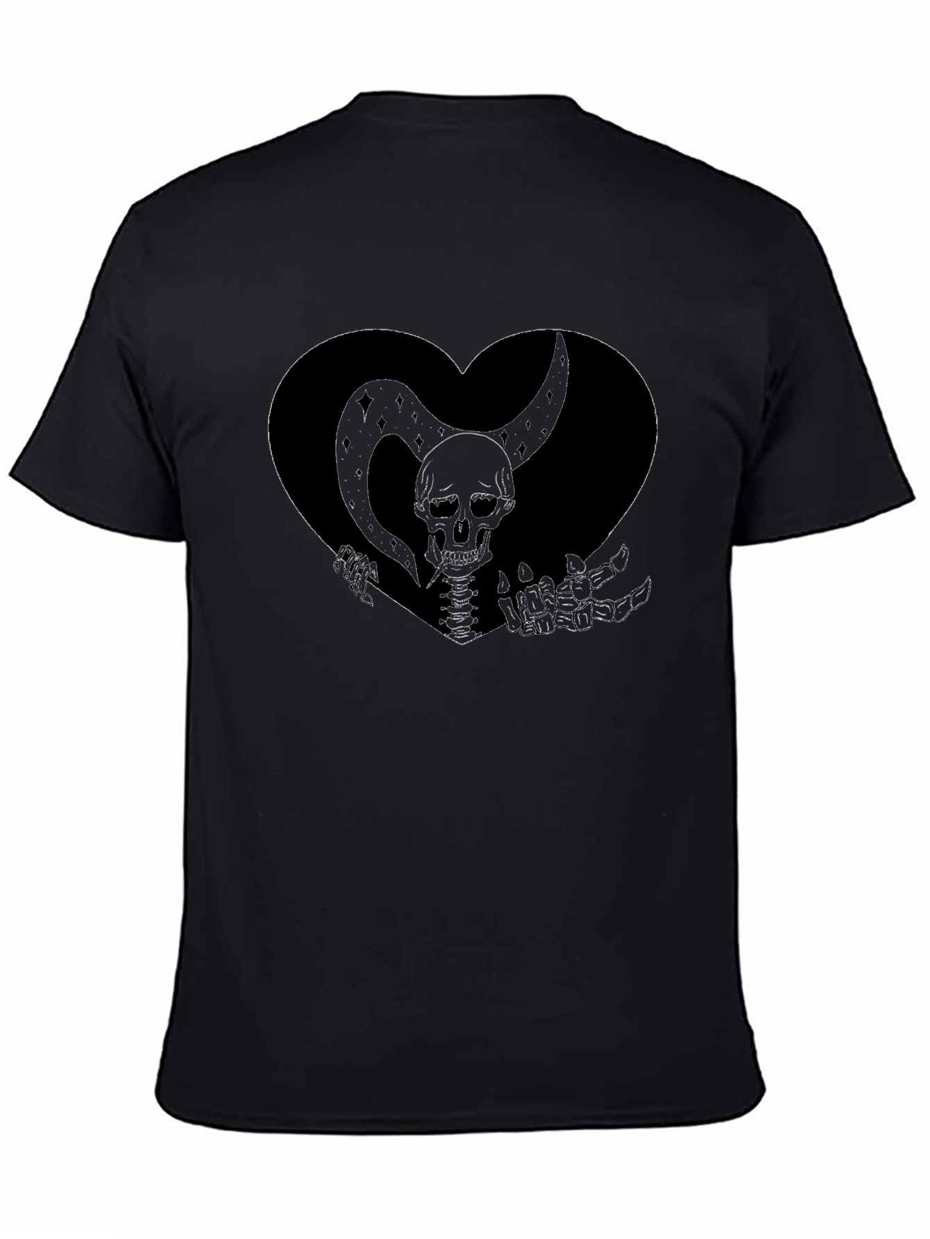 Skeleton Heart Graphic Tee - Gothic Style