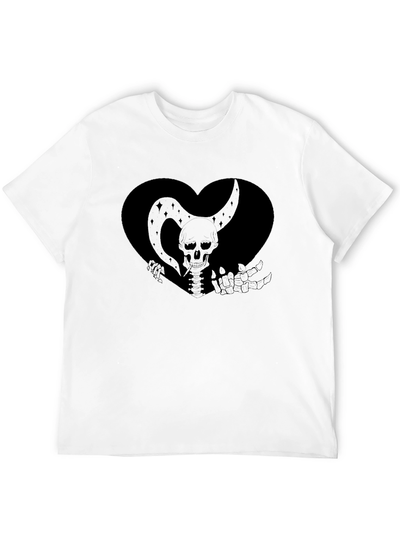 Skeleton Heart Graphic Tee - Gothic Style