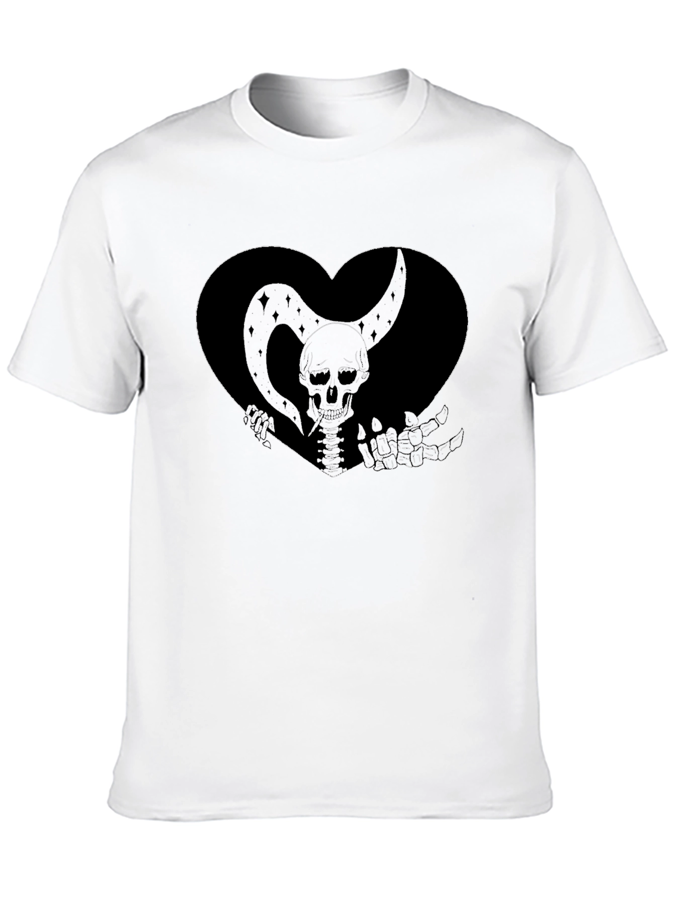 Skeleton Heart Graphic Tee - Gothic Style