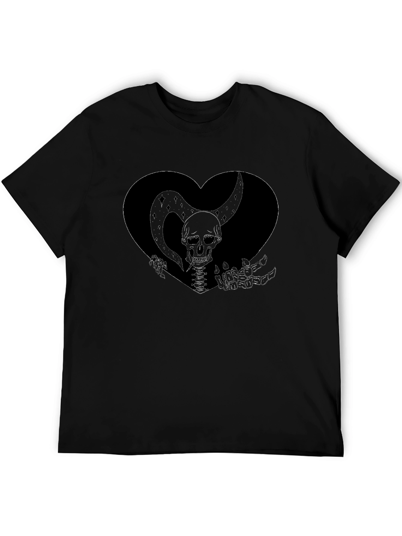 Skeleton Heart Graphic Tee - Gothic Style