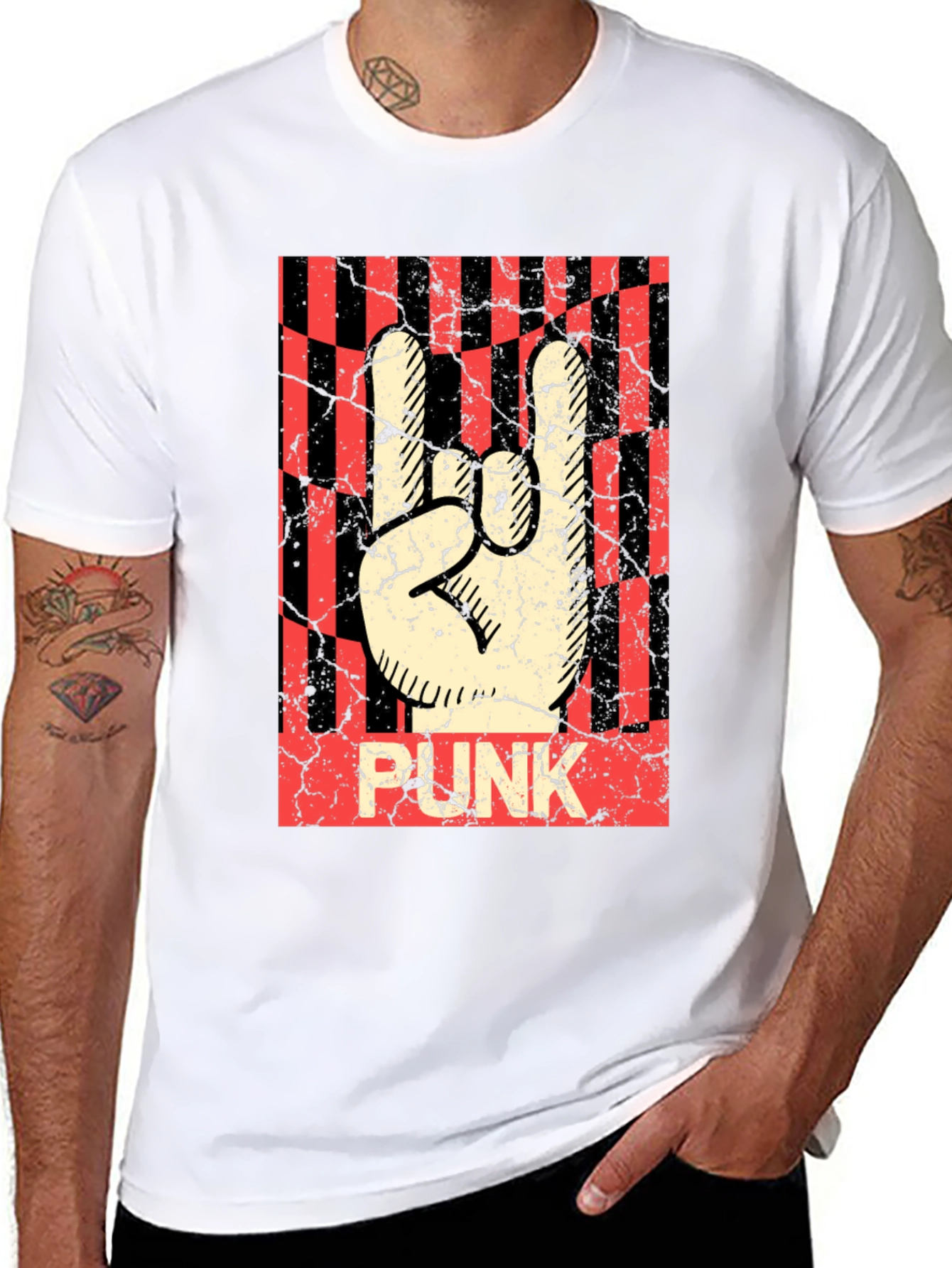 Punk Rock Hand Sign T-Shirt - Black Graphic Tee