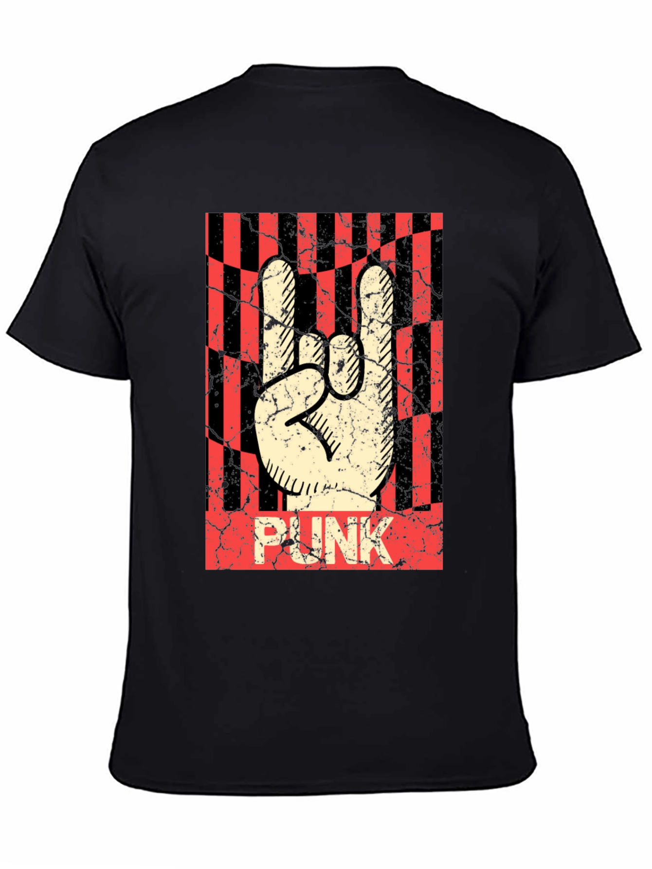 Punk Rock Hand Sign T-Shirt - Black Graphic Tee