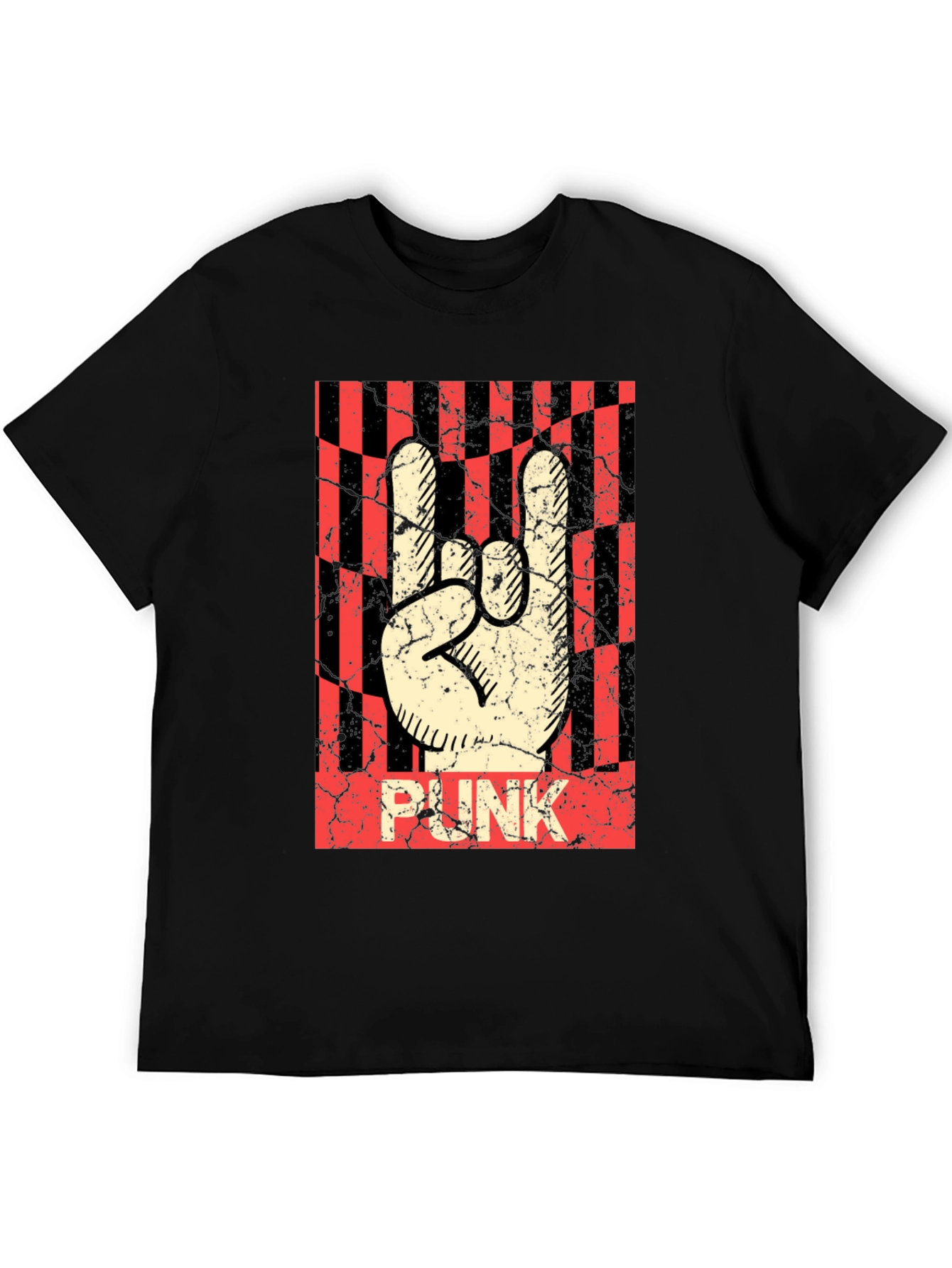 Punk Rock Hand Sign T-Shirt - Black Graphic Tee