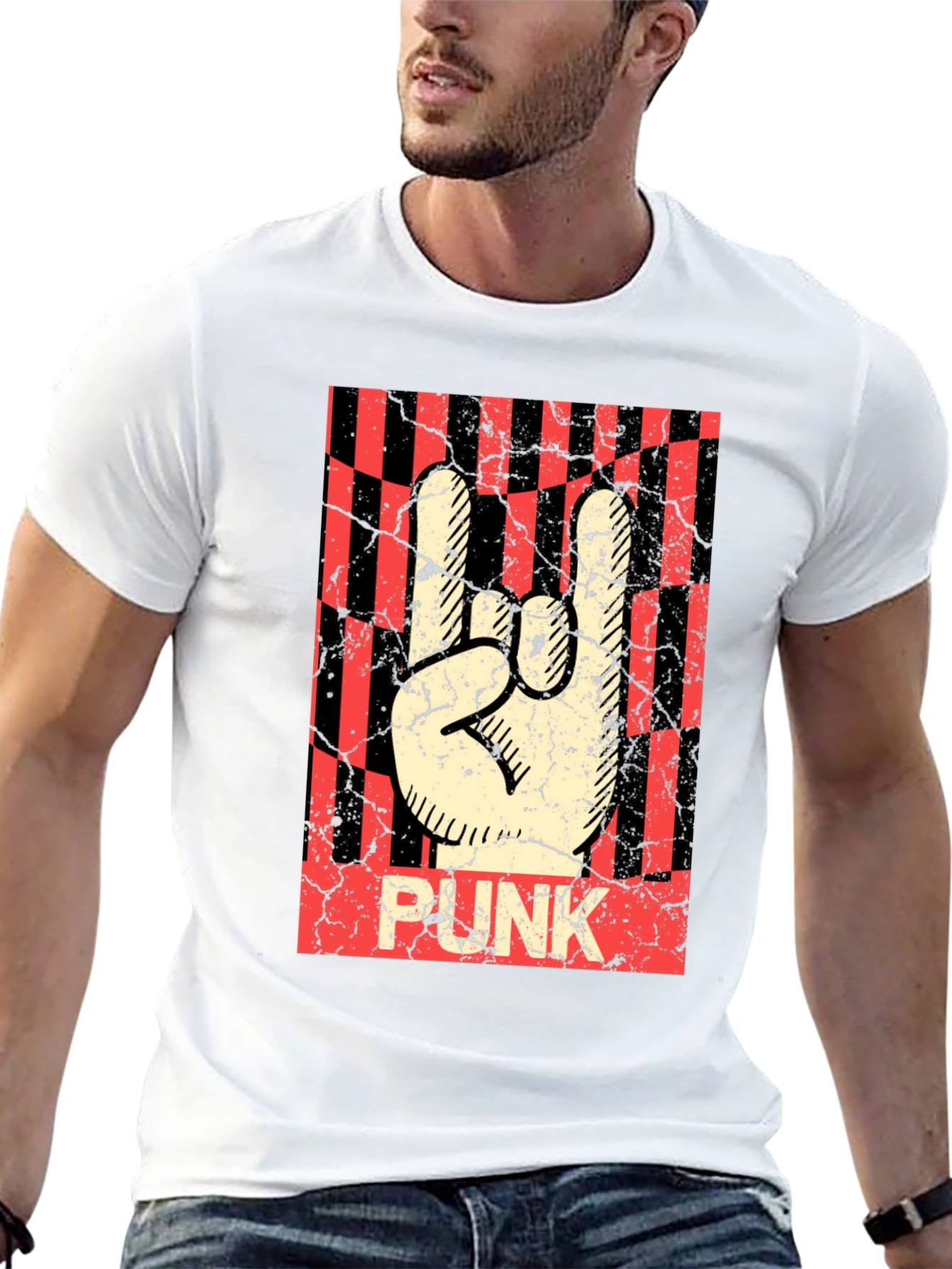 Punk Rock Hand Sign T-Shirt - Black Graphic Tee